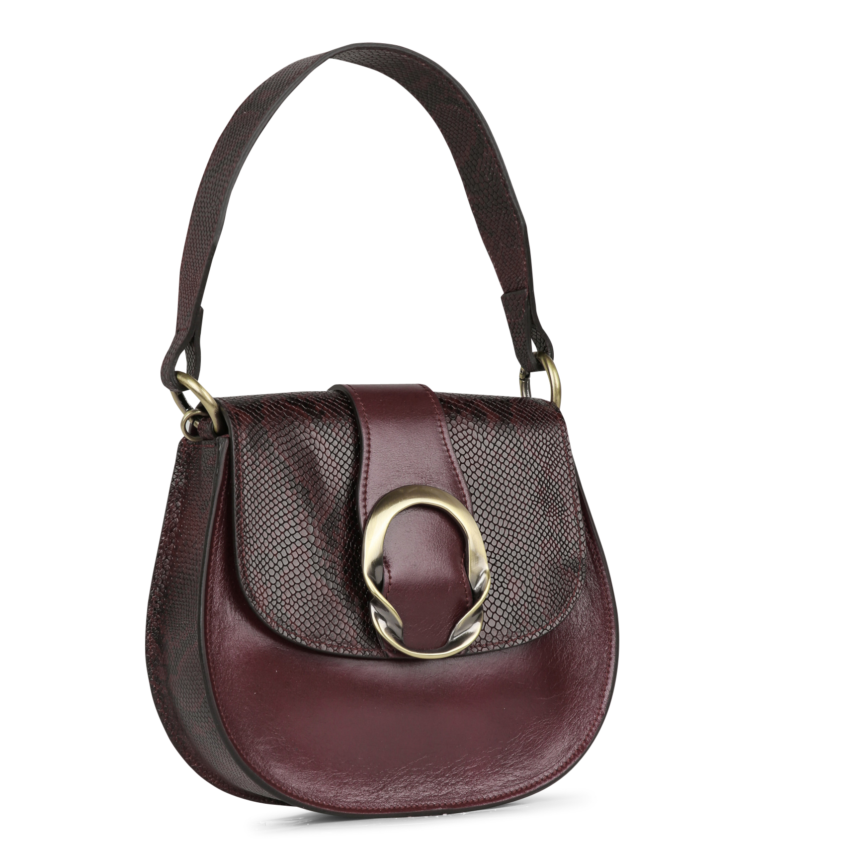 Sac porté épaule en cuir valentin MAISON 123 Rouge