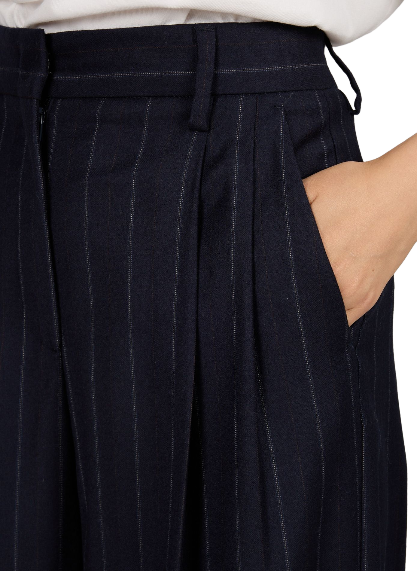 High-waisted wide-leg pants in blended wool MAX MARA WEEK END Blue