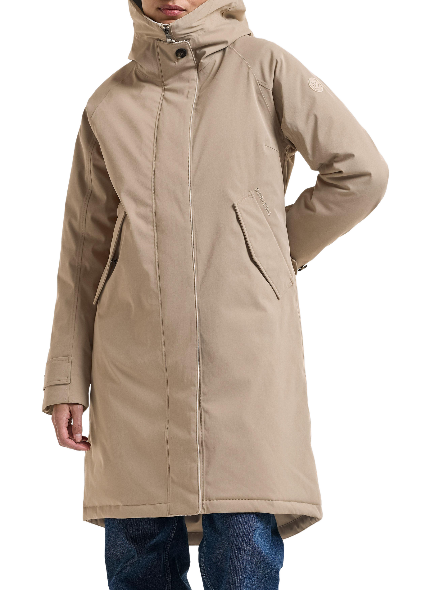 LUNA mid-length hooded parka DIDRIKSONS Beige
