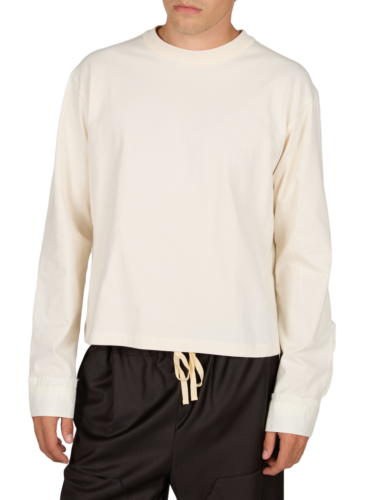 Loose round neck plain t-shirt SONIA CARRASCO Beige