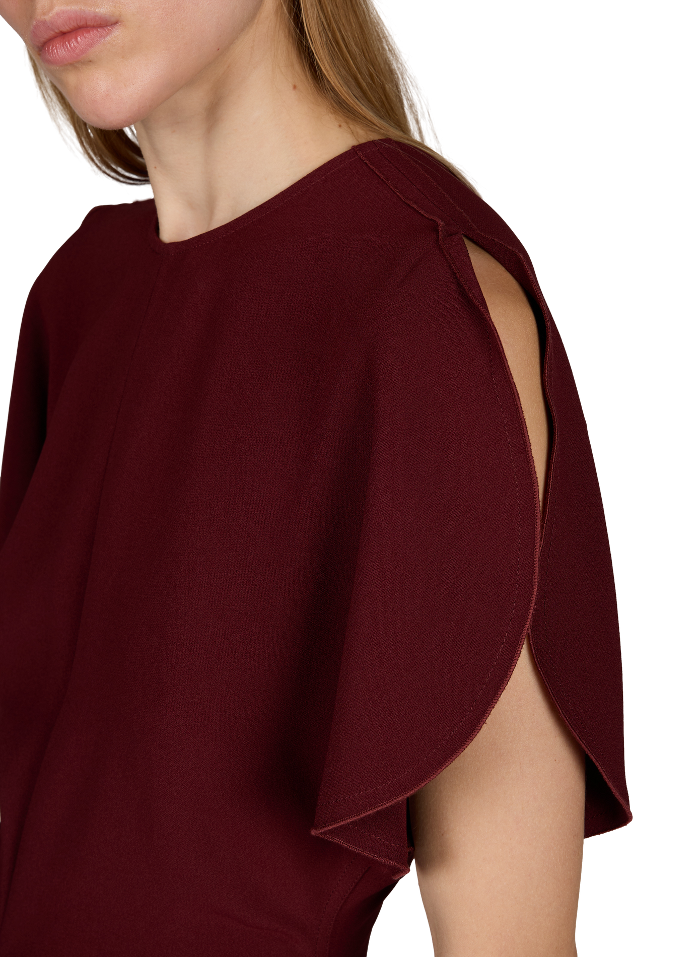 Langes Kleid mit Rundhalsausschnitt VICTORIA BECKHAM Rot