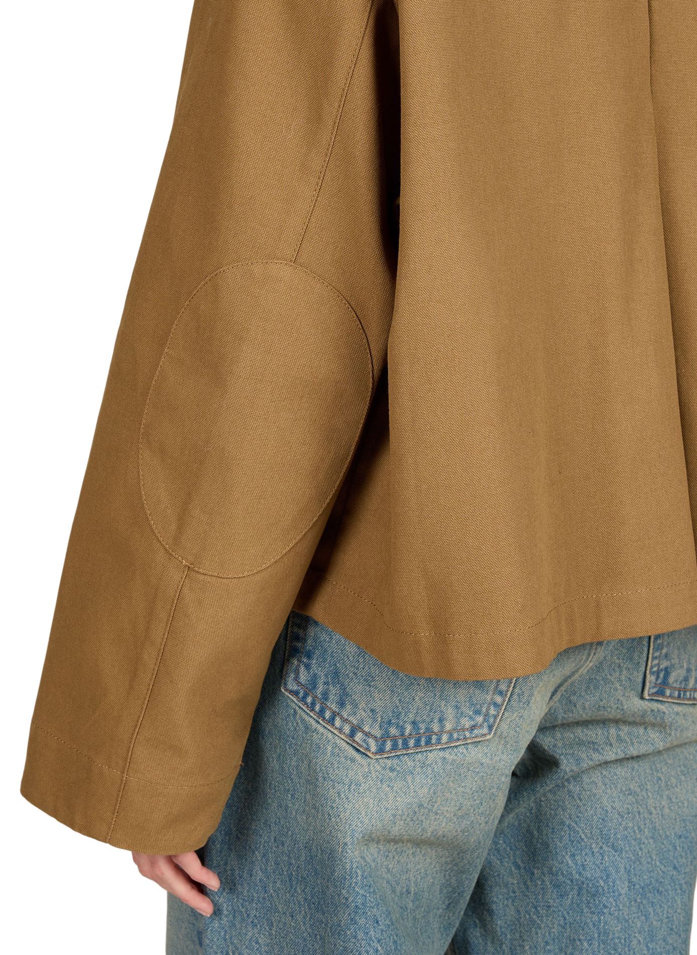 Straight-fit cotton jacket GANNI Brown