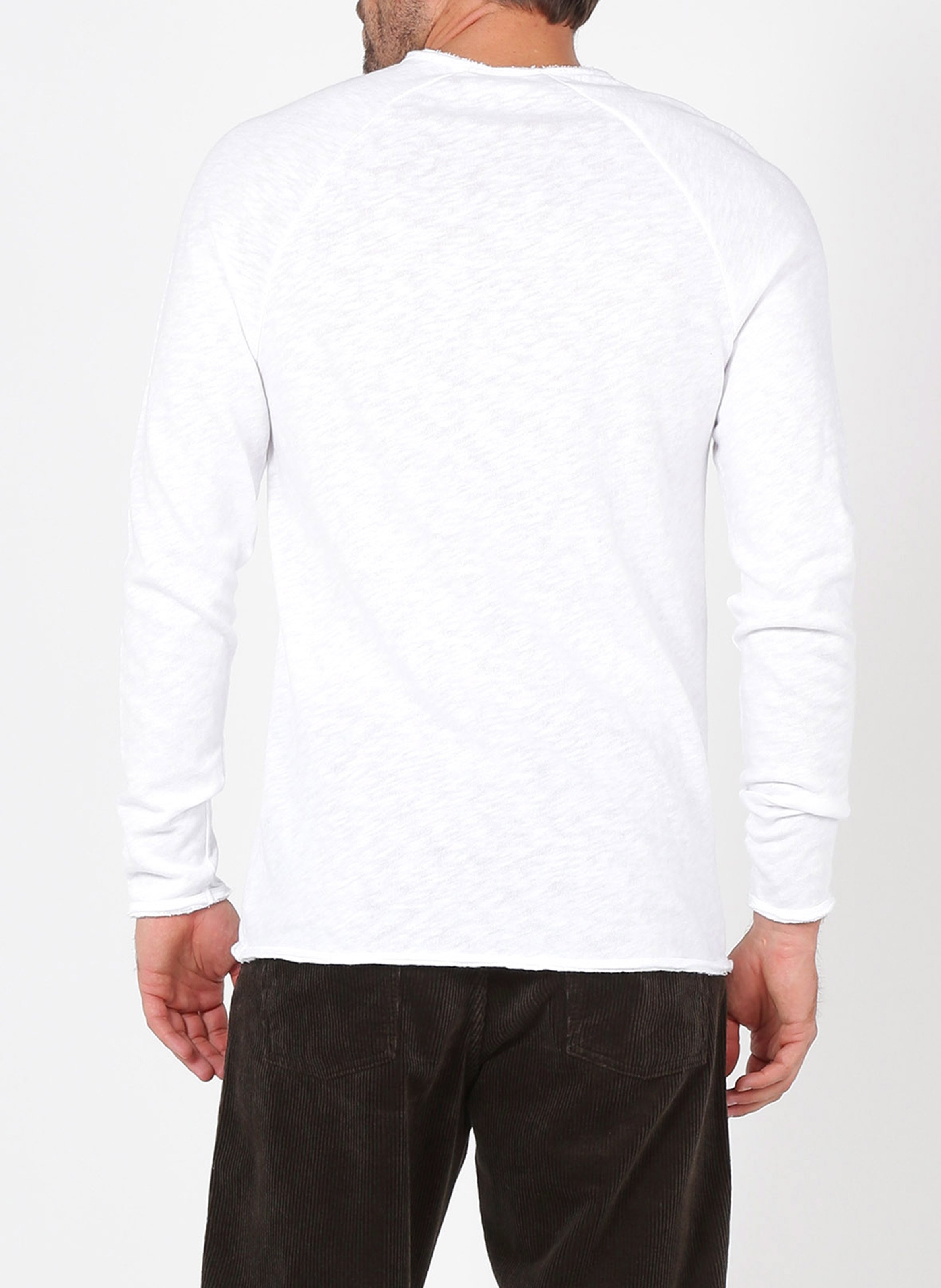 Tee-shirt col rond en coton flammé sonoma AMERICAN VINTAGE Blanc