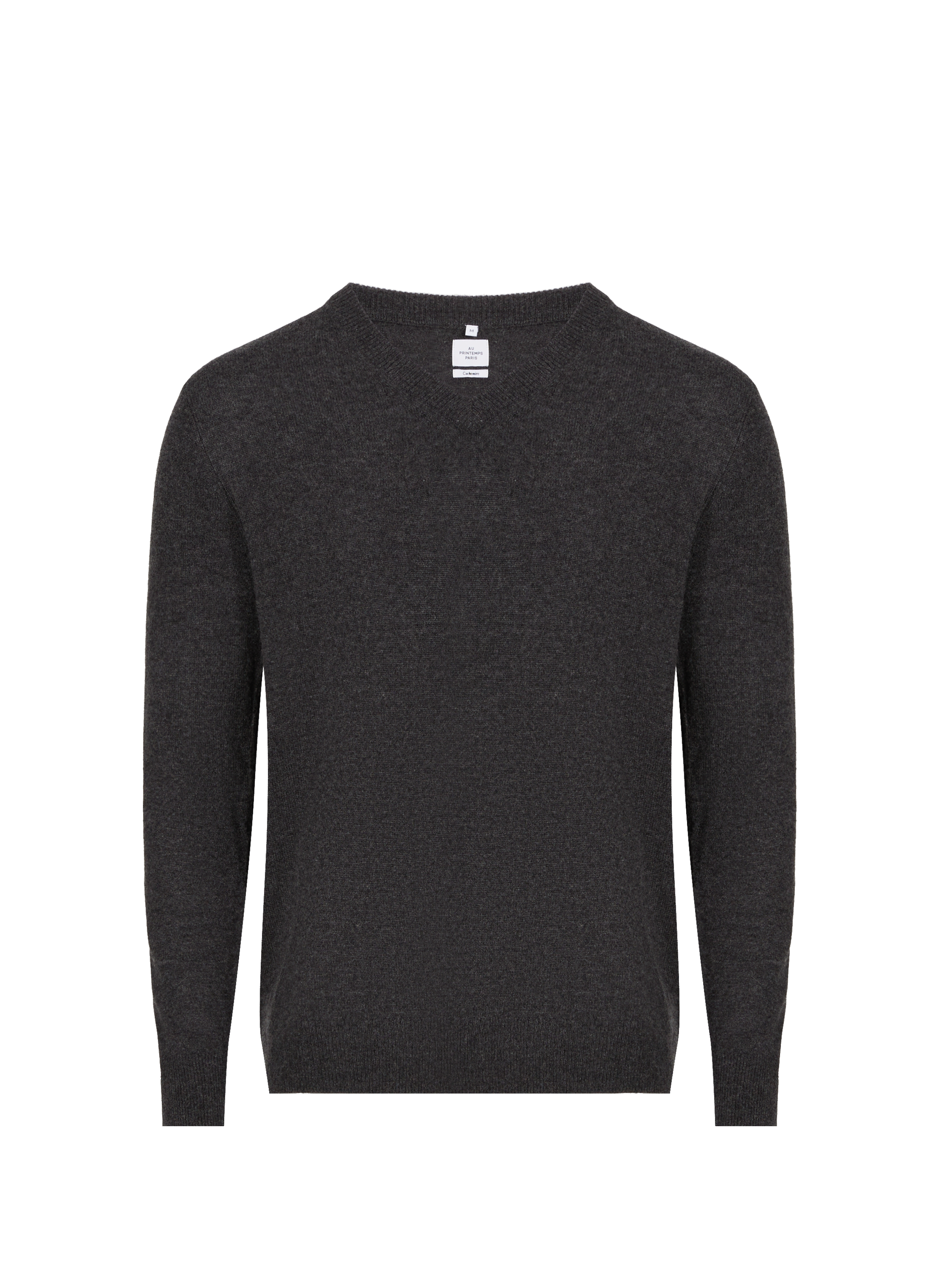 Pull col V en cachemire AU PRINTEMPS PARIS Gris