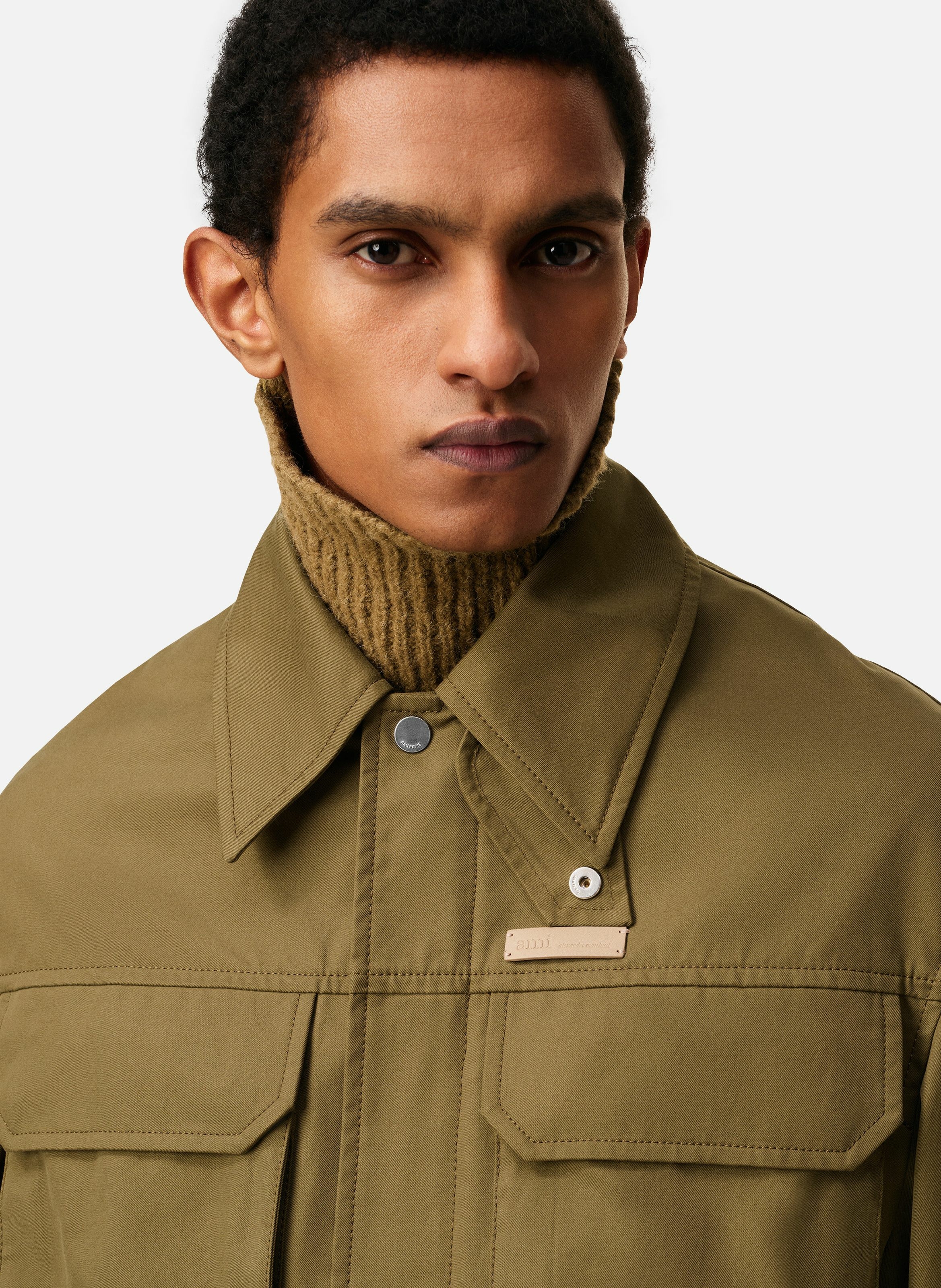 Blouson worker en coton unisexe AMI PARIS Vert