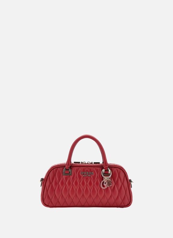 FLORAL QUILTED BAG Red by GUESS GUESS FLORAL QUILTED BAG Red