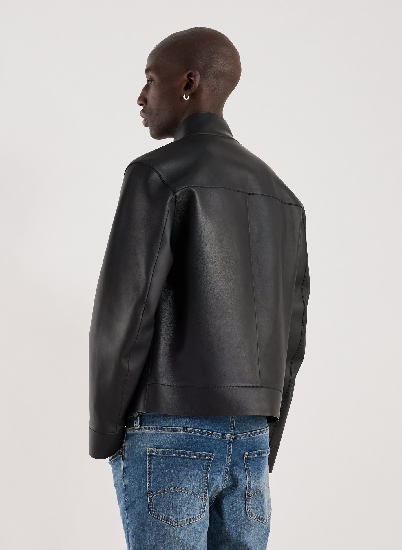 Lambskin leather jacket EMPORIO ARMANI Black