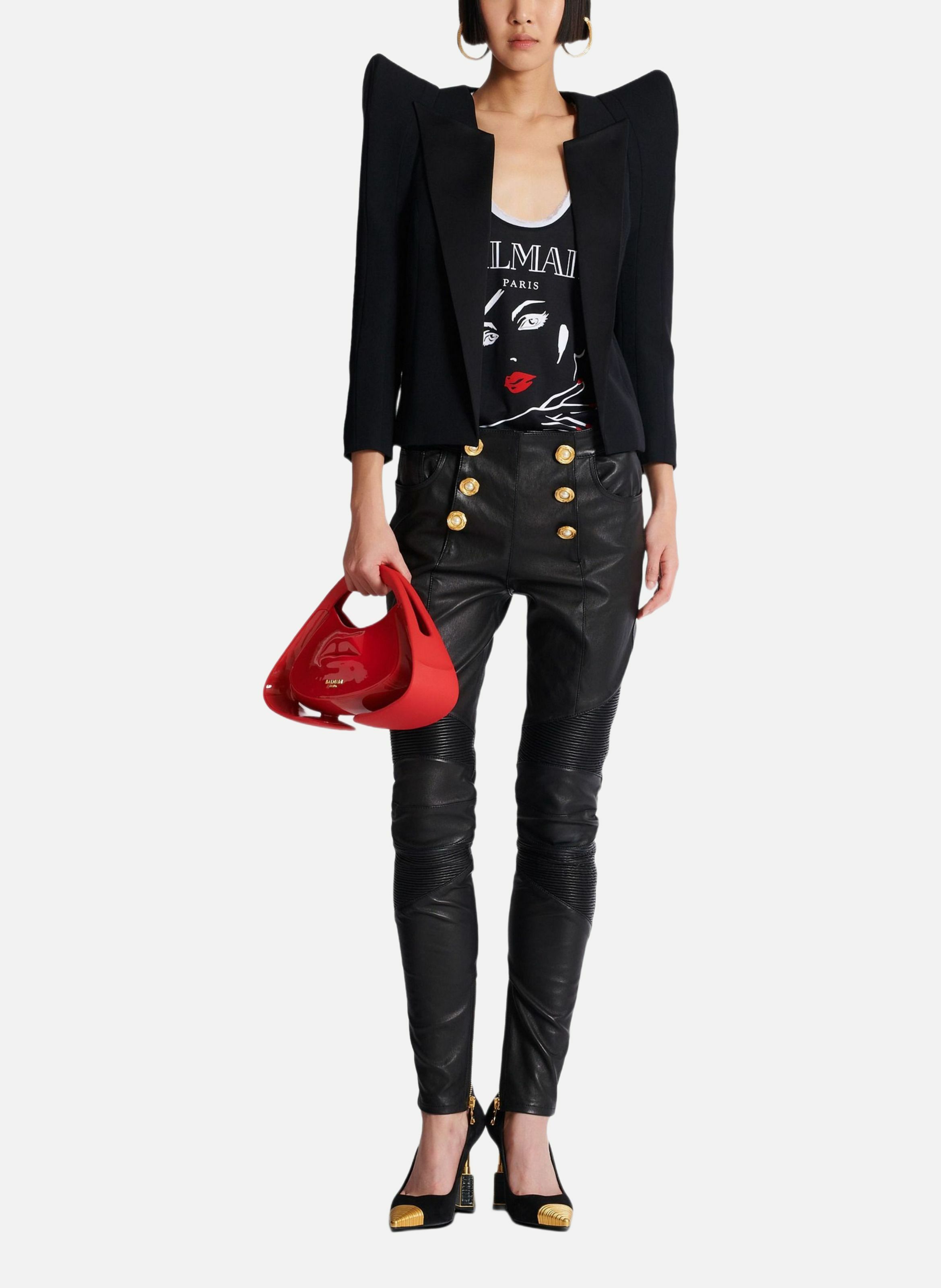 Débardeur fluide floqué balmain beauty BALMAIN Noir