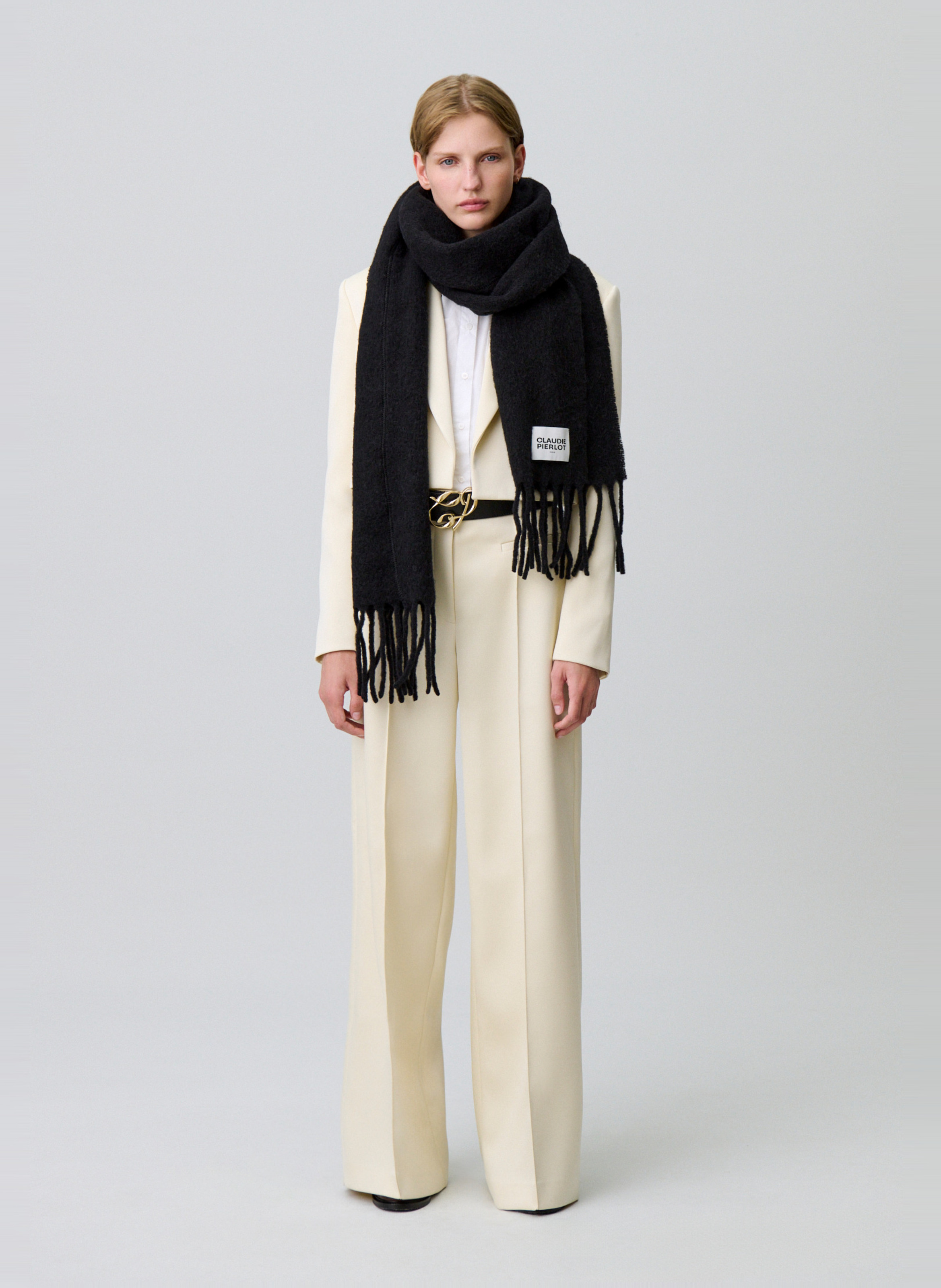 Echarpe en maille alwin CLAUDIE PIERLOT Noir