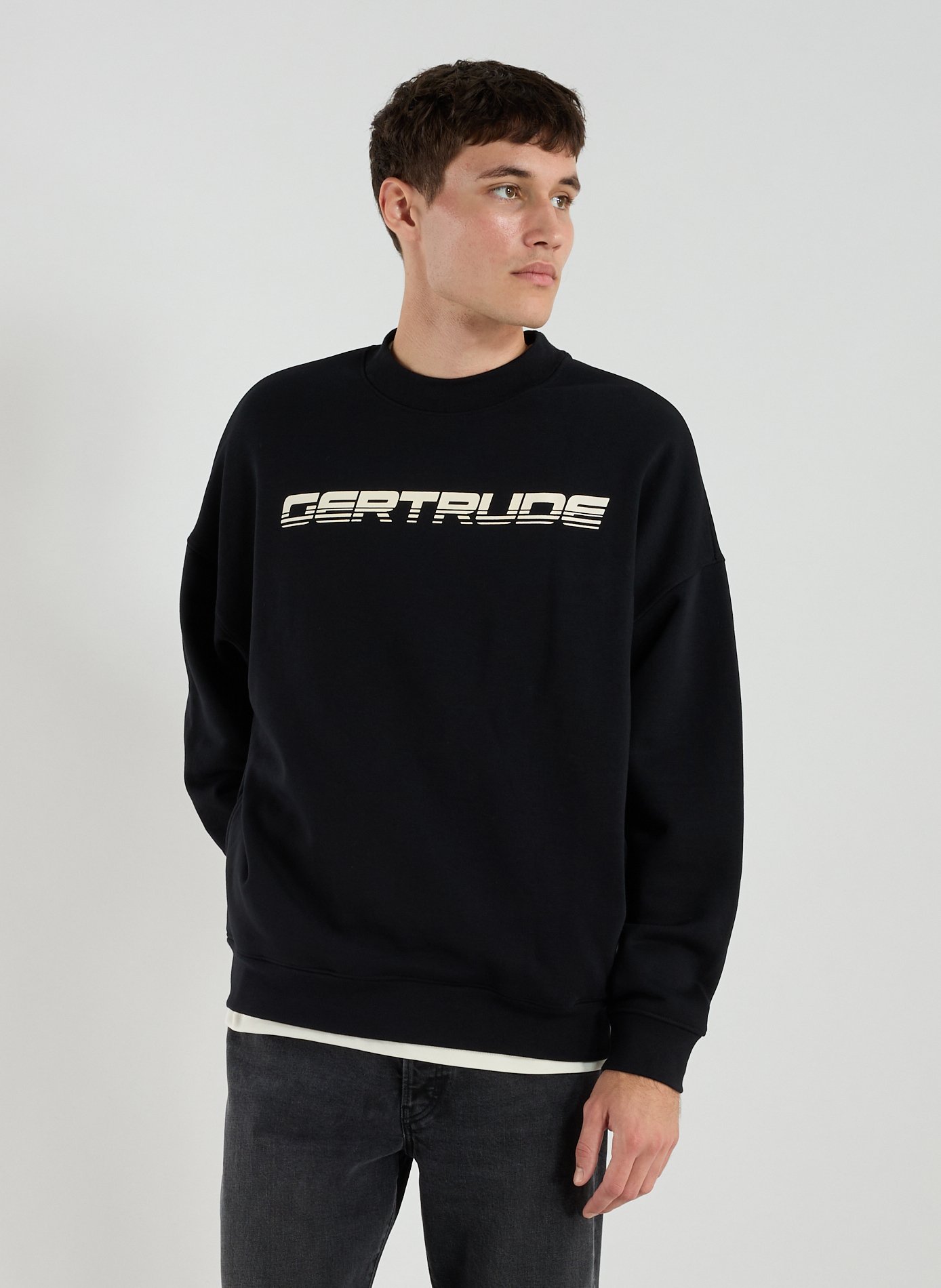 GERTRUDE ET GASTON Pull col rond en coton mélangé Noir