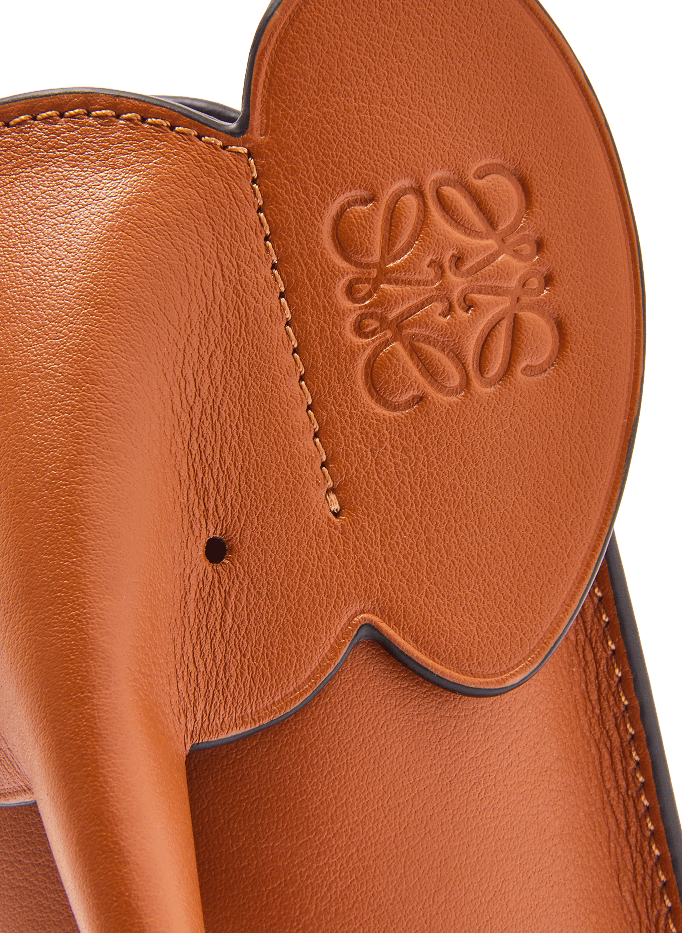 Classic calf leather elephant clutch LOEWE Brown