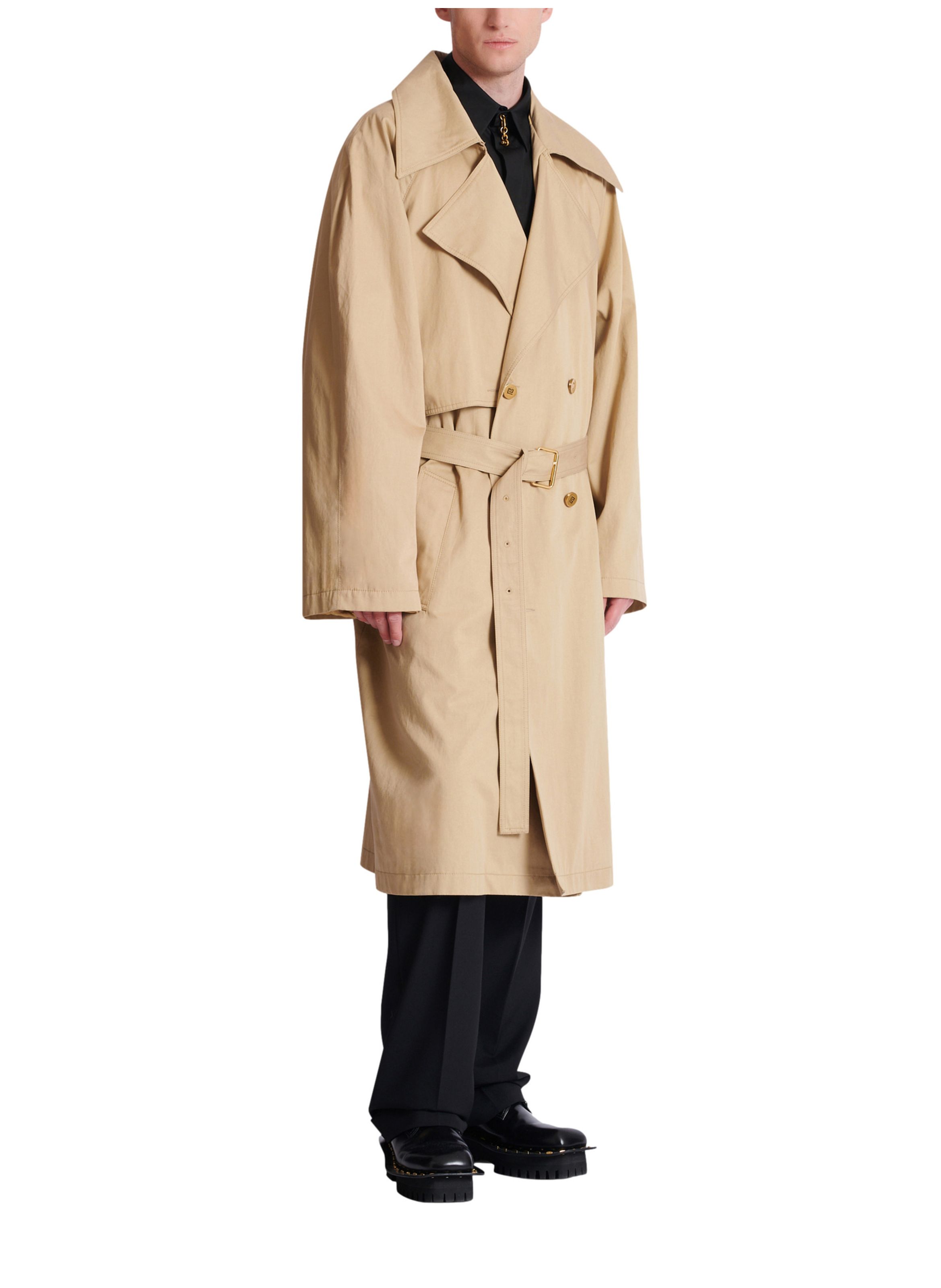 Trench en toile de coton BALMAIN Beige