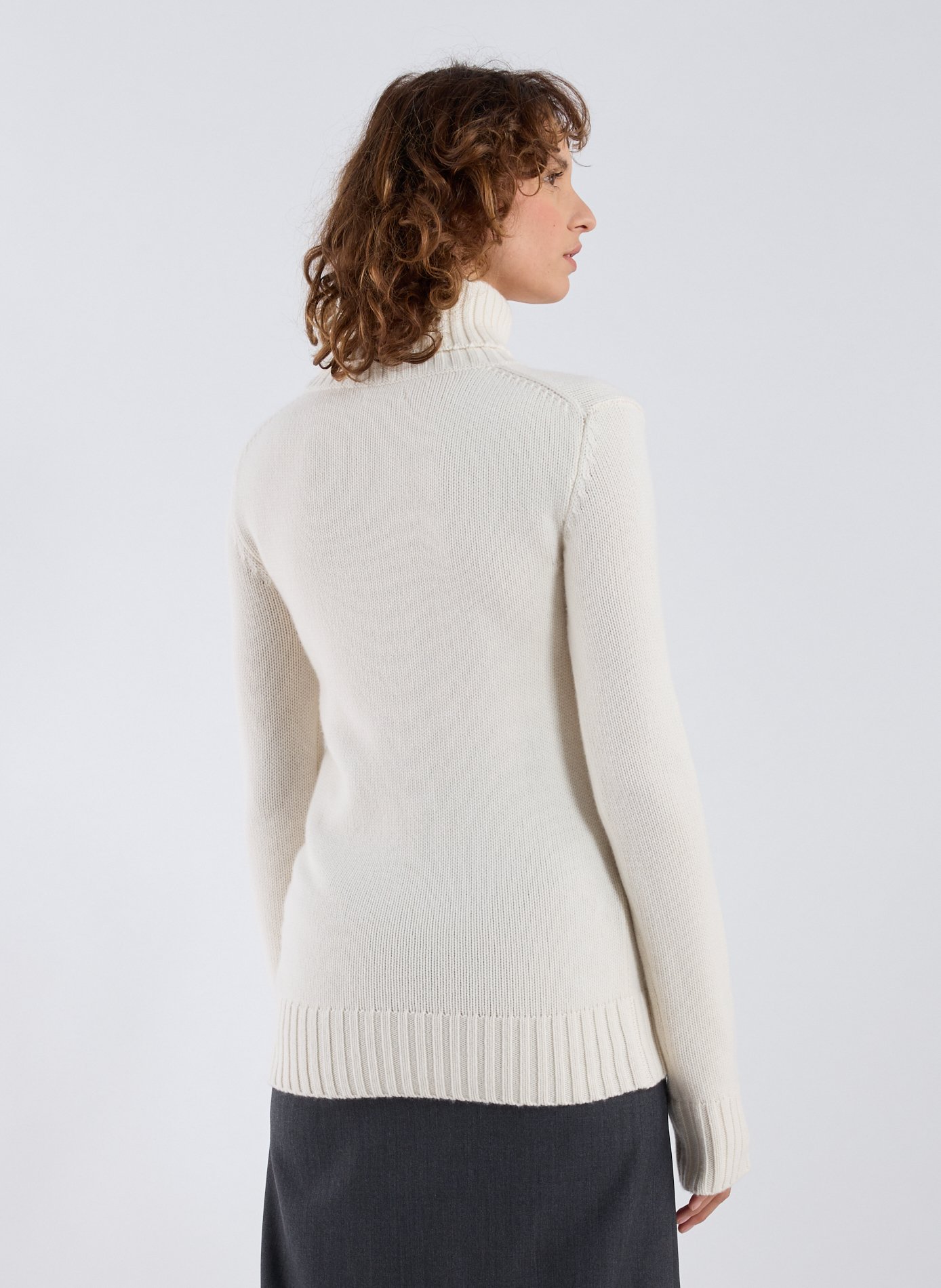 Pull col roulé en cachemire R2W Beige