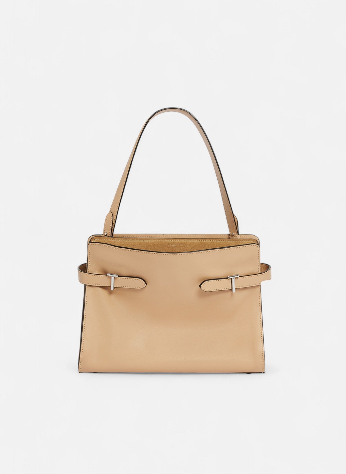 Sac porté épaule grand modèle emie en cuir lisse et nubuck LE TANNEUR Beige