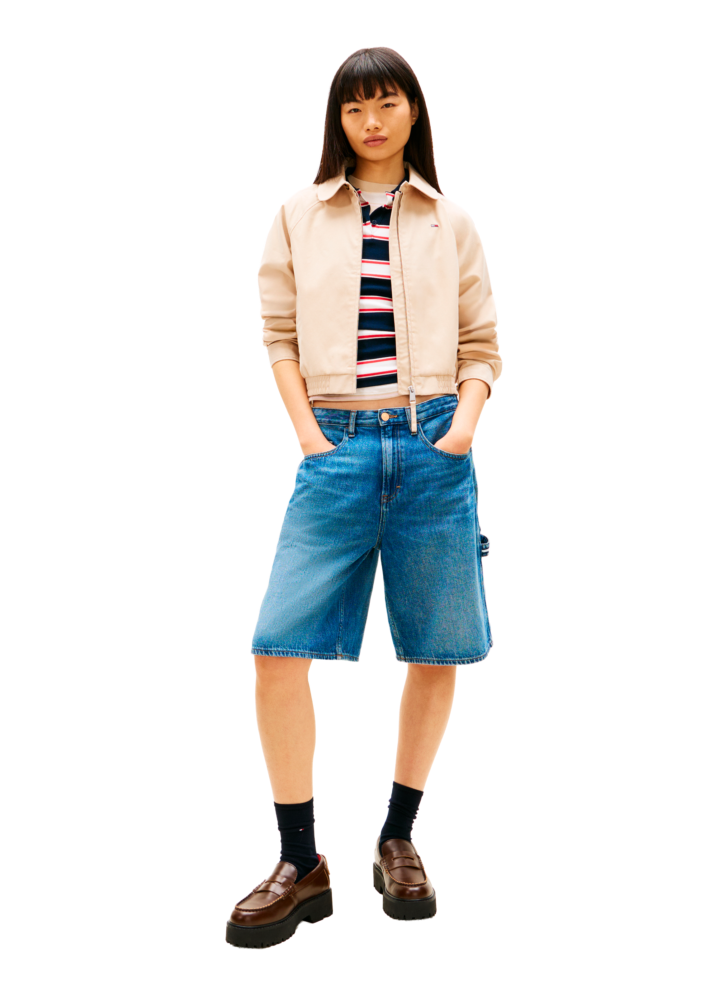 Veste courte col claudine TOMMY HILFIGER Beige