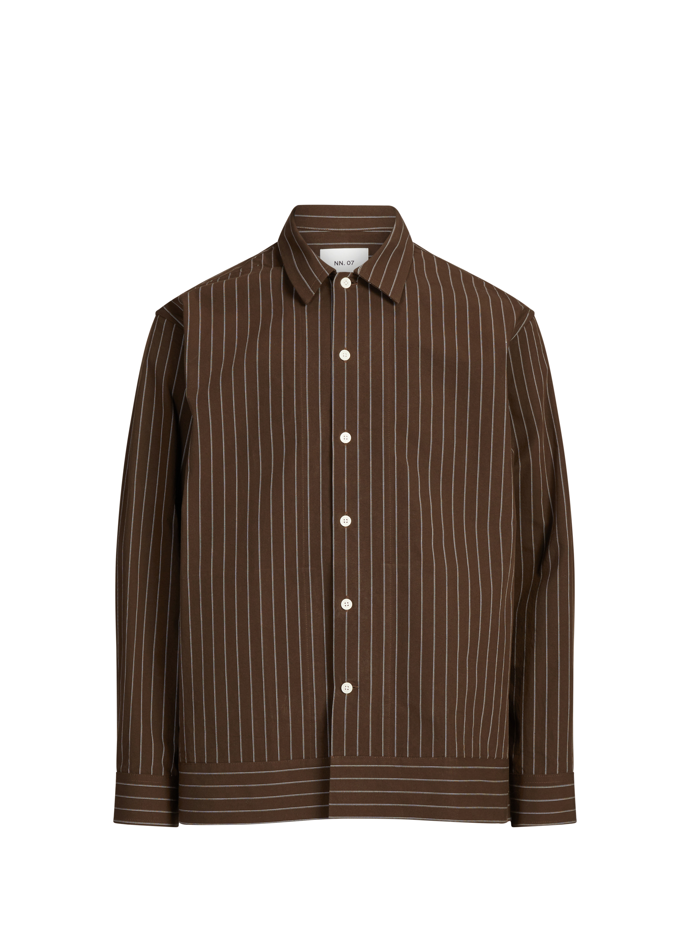 Striped cotton Shirt NN.07 Brown