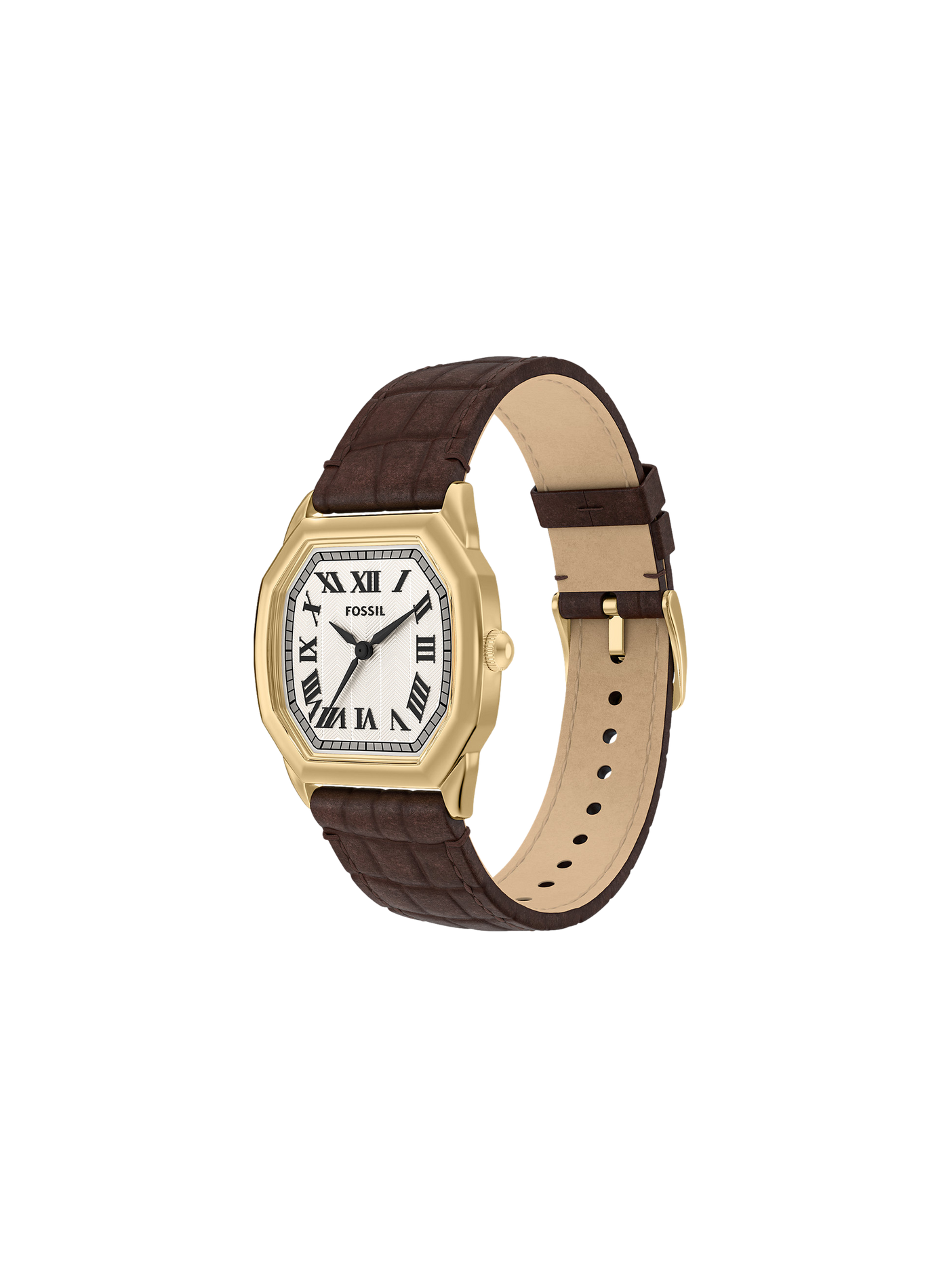 Montre quartz bracelet en cuir FOSSIL Marron