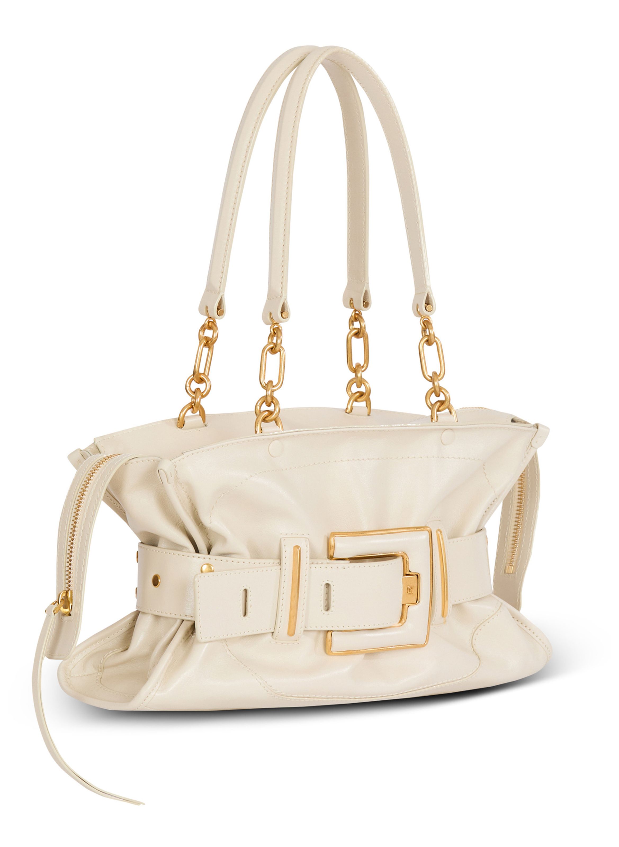 Sac anthem en cuir de buffle BALMAIN Blanc