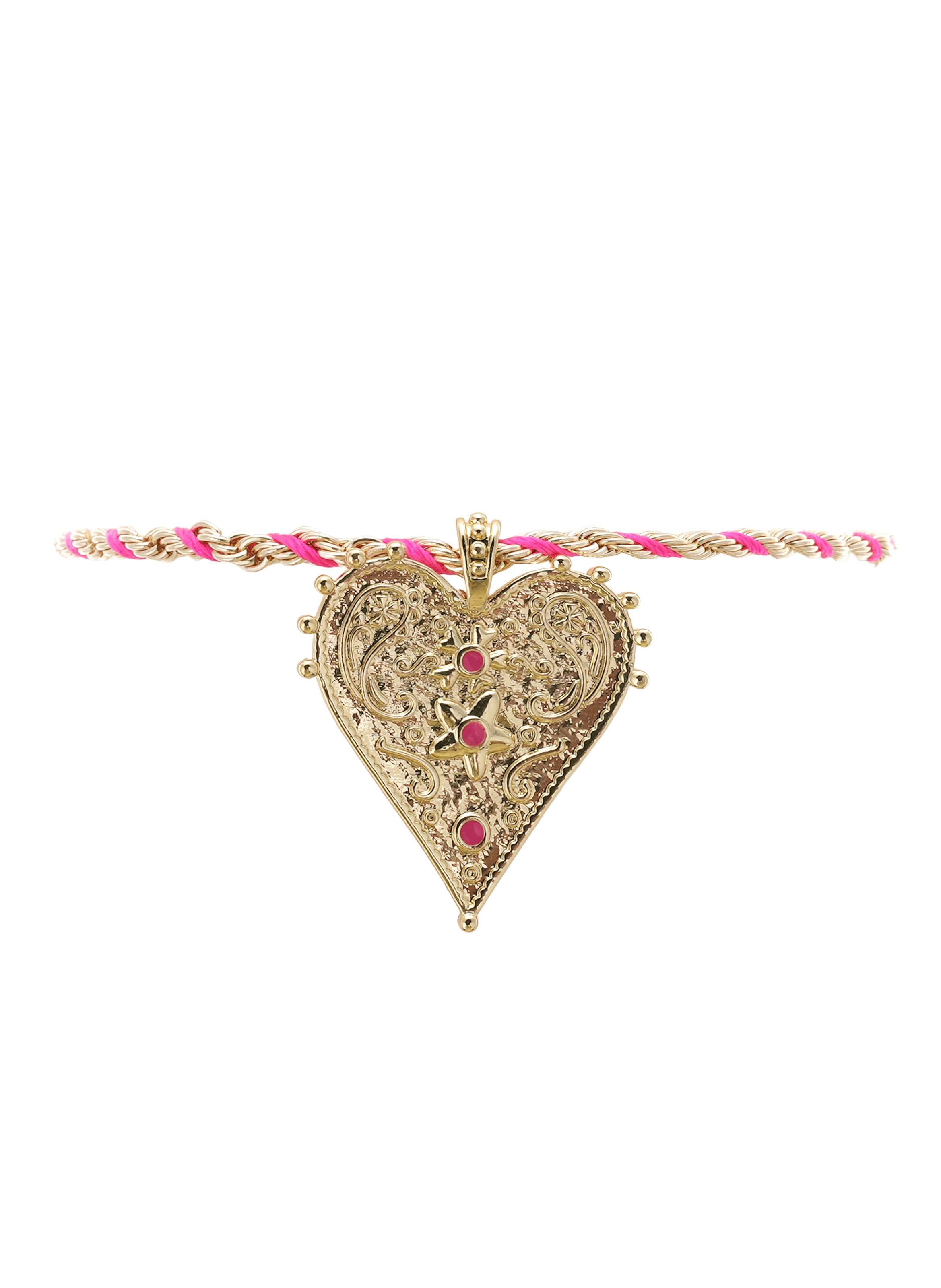 Bracelet de cheville chaîne avec pendentif cœur GIANO HIPANEMA Rose