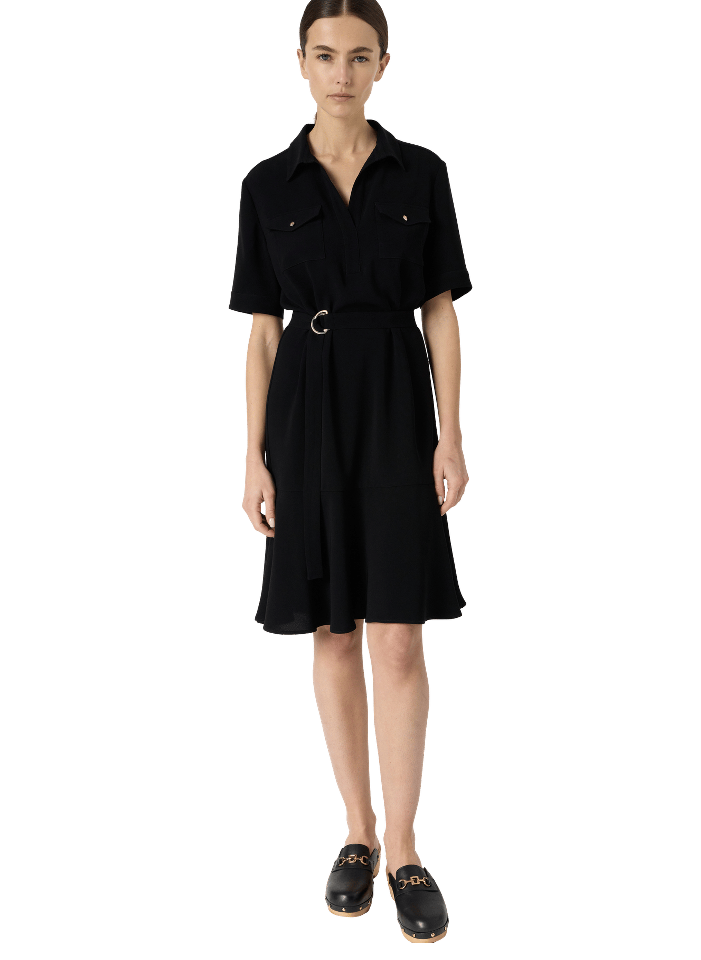 Robe chemise en microfibre -romyne GERARD DAREL Noir