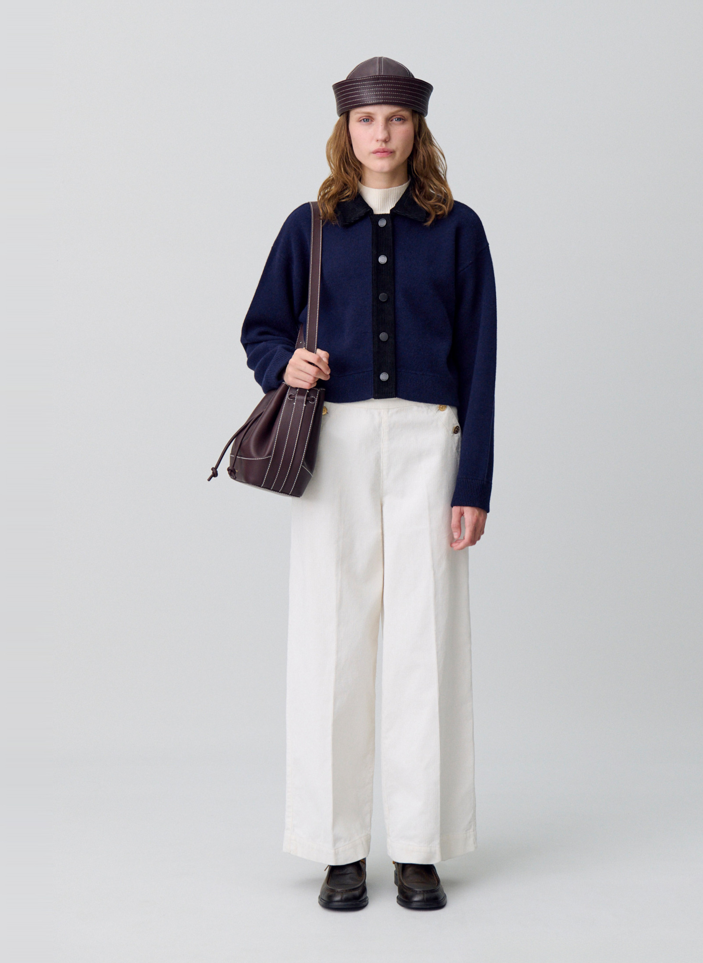 Cardigan court boutonné en laine mamamia CLAUDIE PIERLOT Multicolore