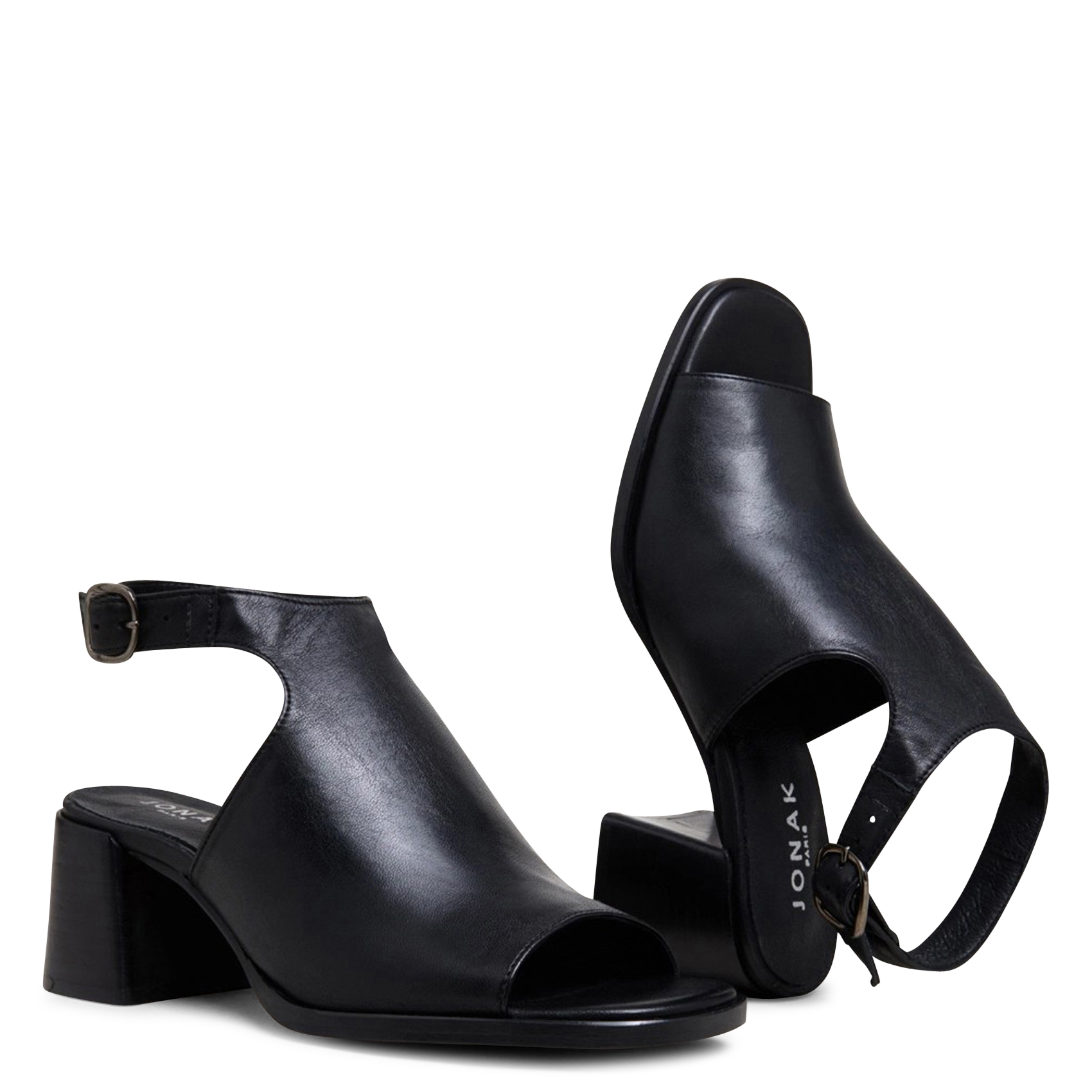 Sandales hautes slingbacks en cuir benita JONAK Noir