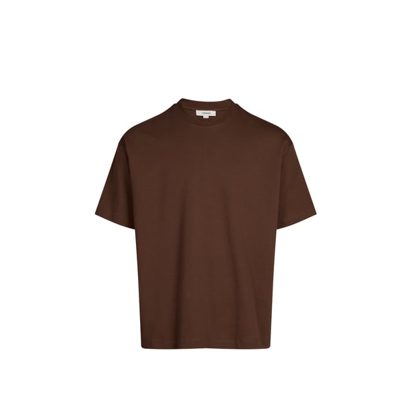 T-shirt uni col rond en coton mélangé T-shirt uni col rond en coton mélangé