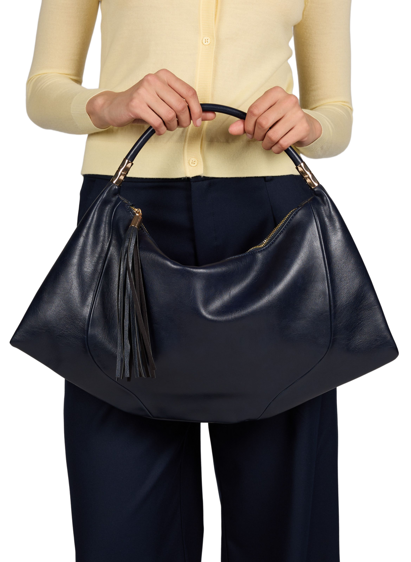 Sac à main Hobo avec Pompom AU PRINTEMPS PARIS Bleu