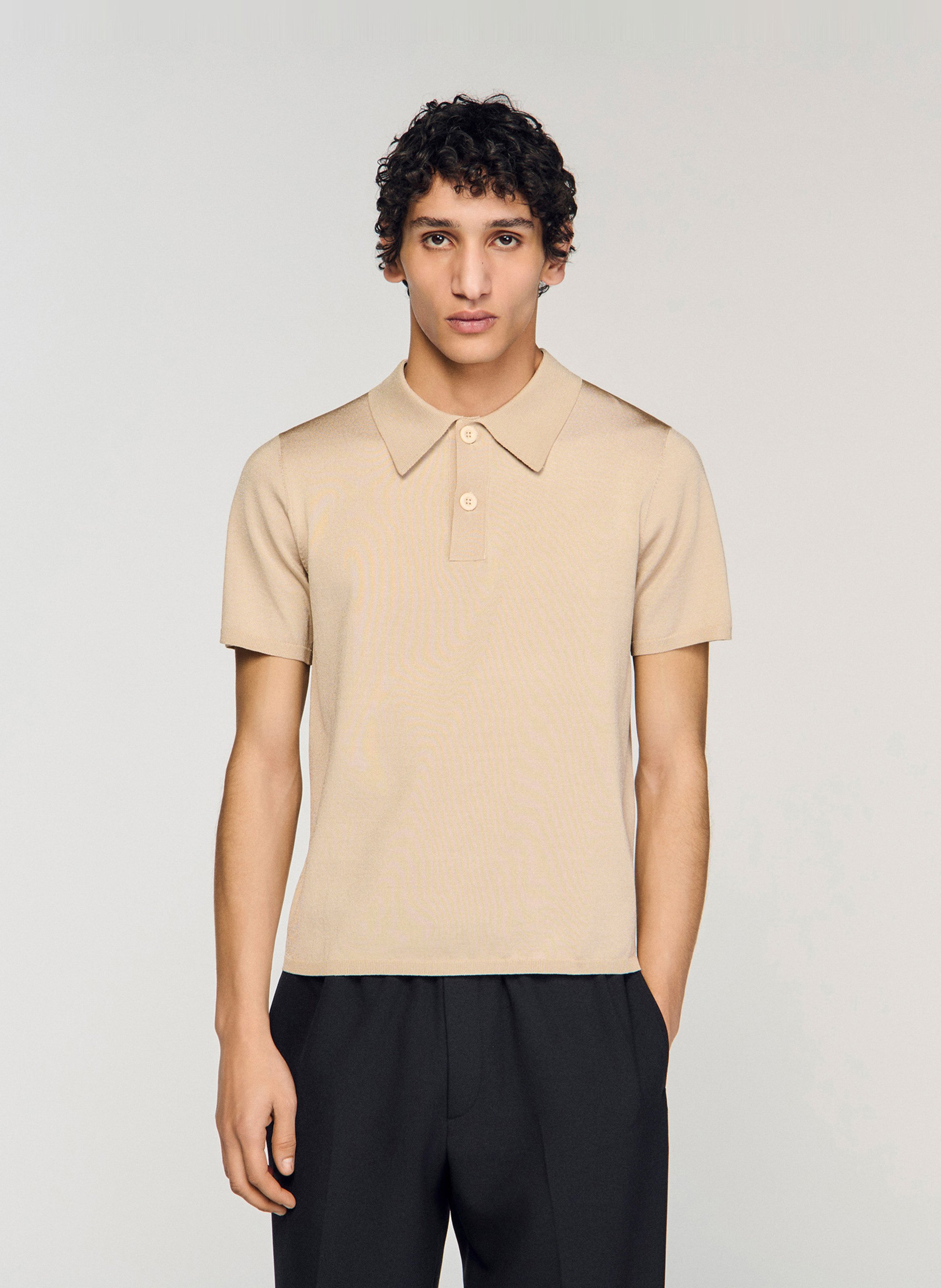 Polo regular fit SANDRO Blanc