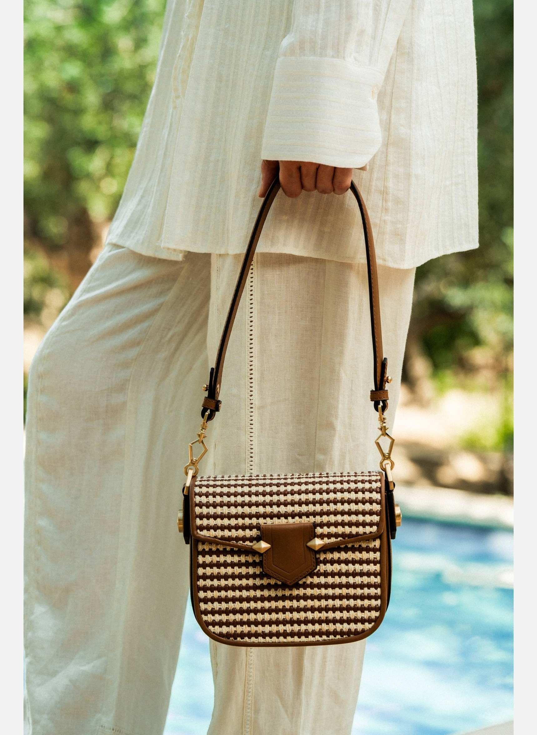 Sèvres tressé | sac porté épaule POURCHET Doré