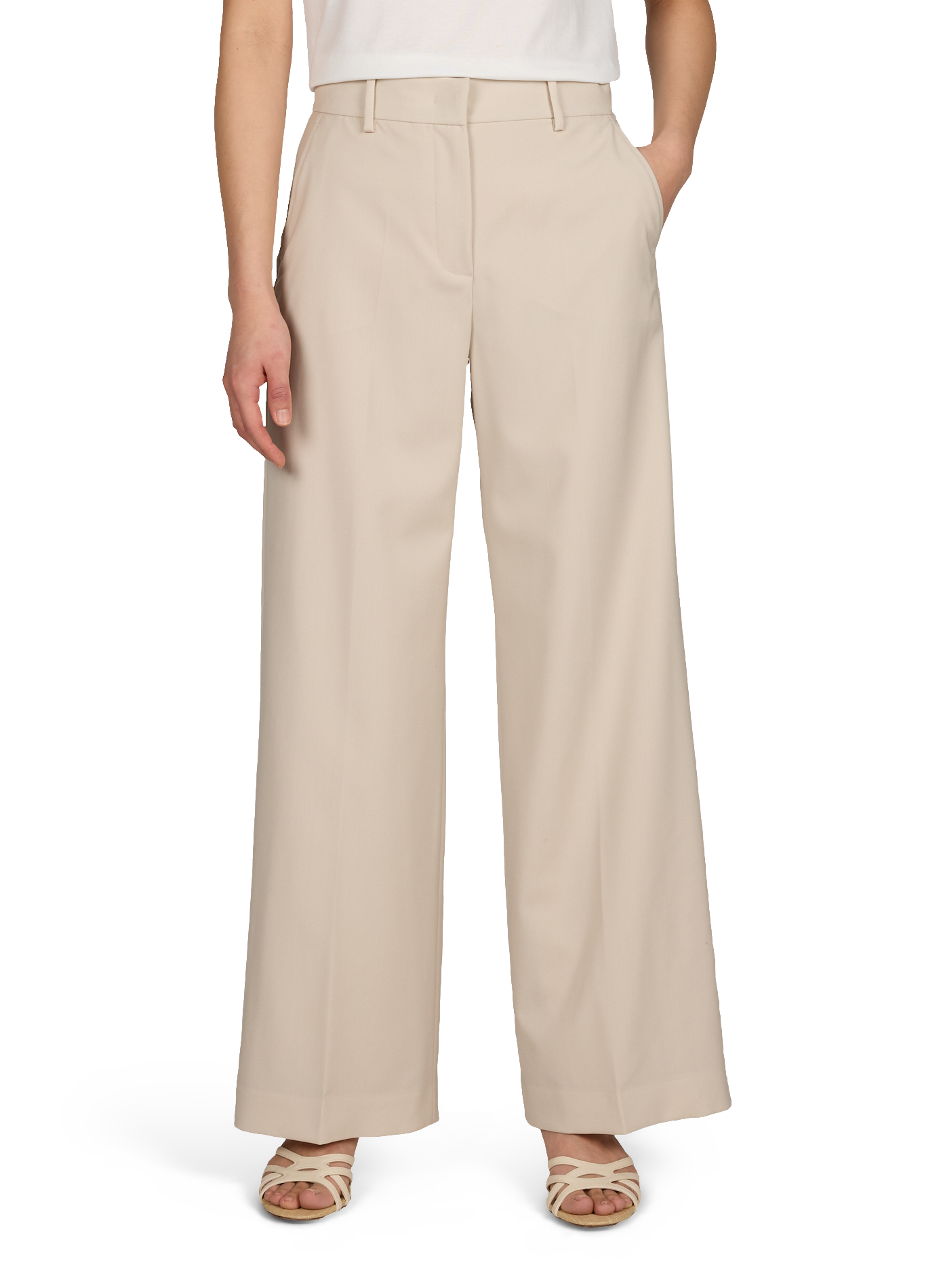 Straight new wool trousers MAX MARA WEEK END Beige