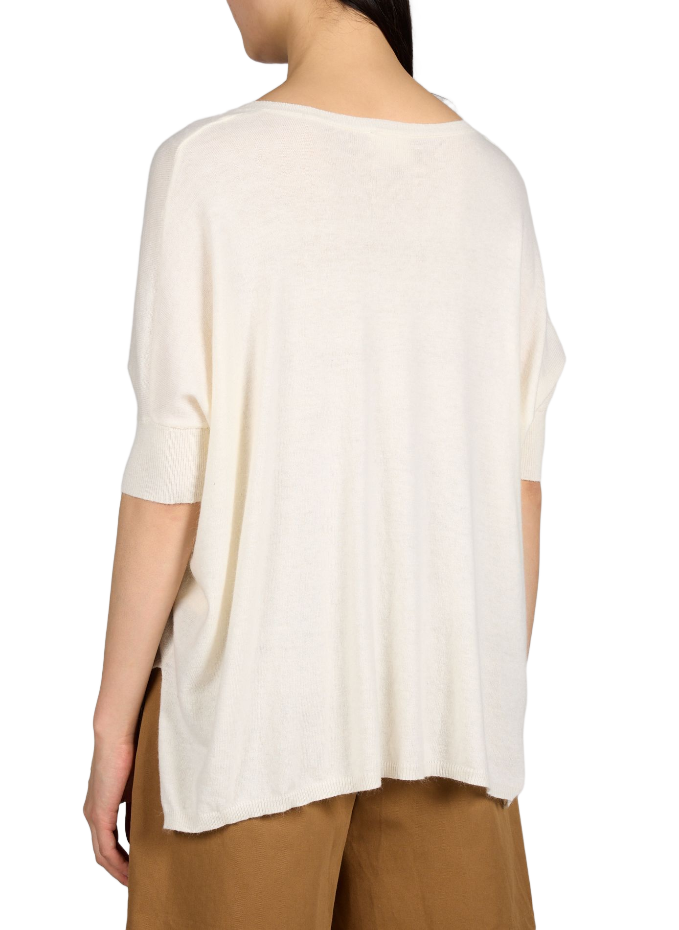 Pull Laurina col V à manches courtes ARTLOVE Beige