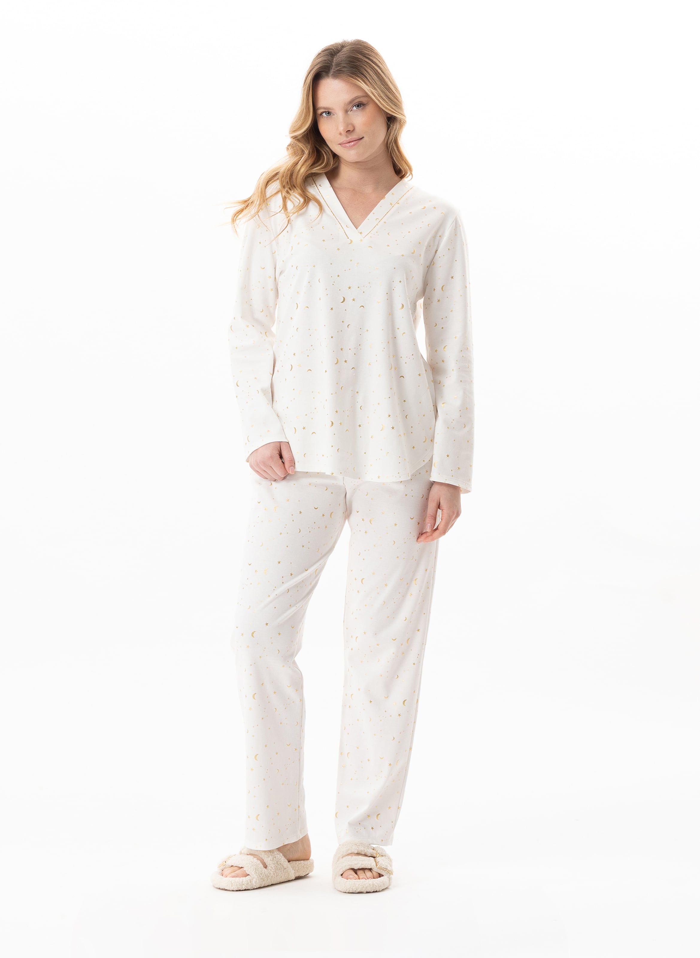 Pyjama en coton luna 102 LE CHAT Blanc