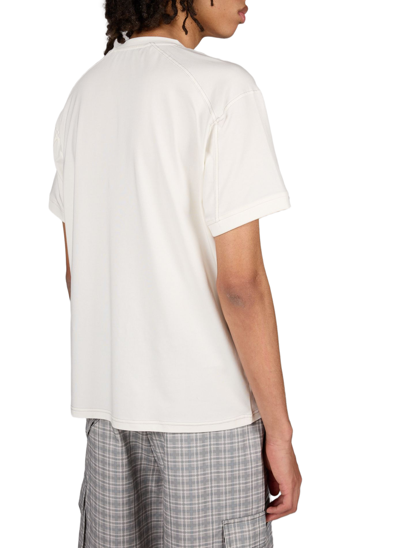 Checkered cotton blend Hayes T-shirt CARRER Beige