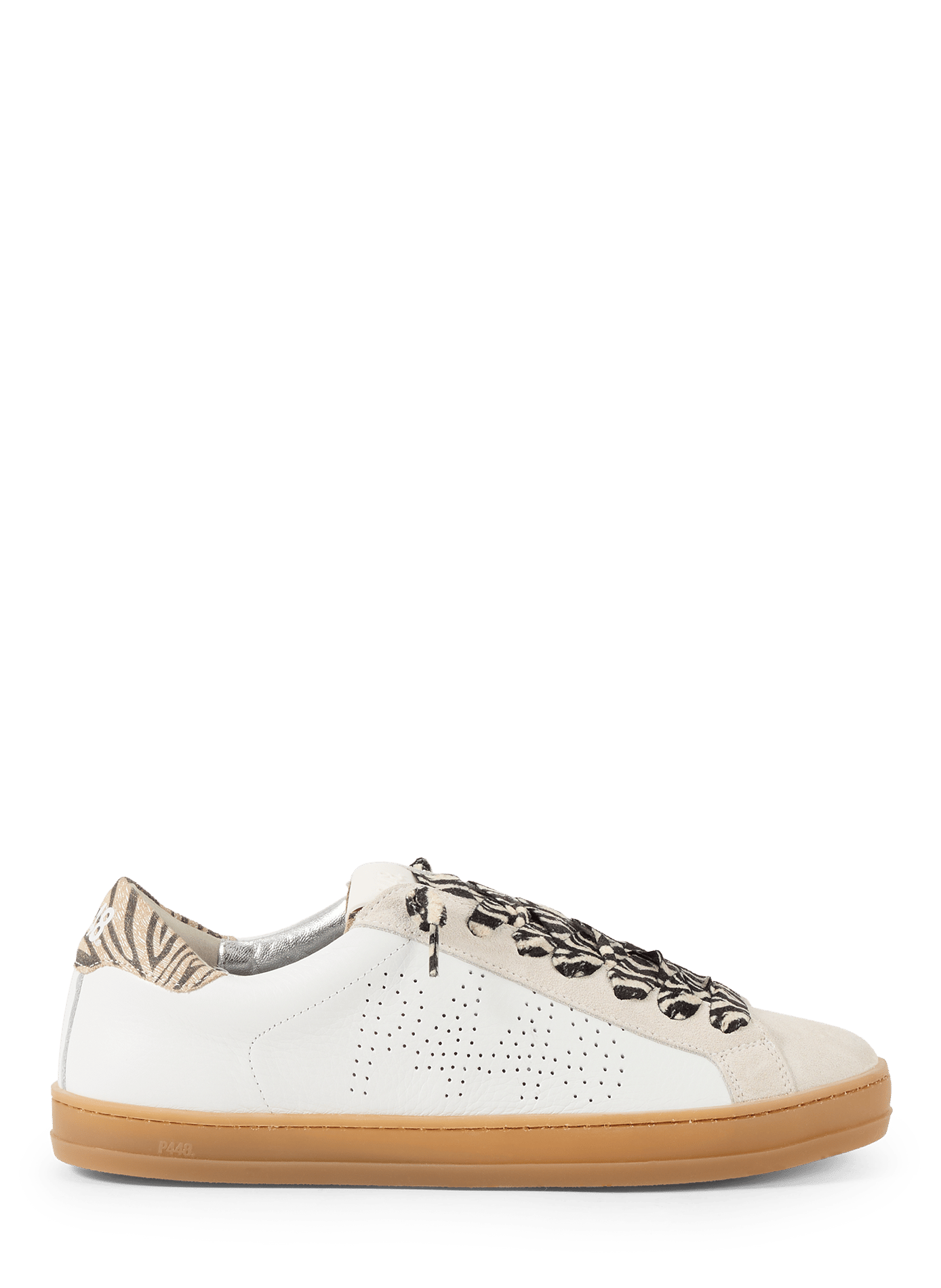 Sneakers John in pelle P448 Bianco