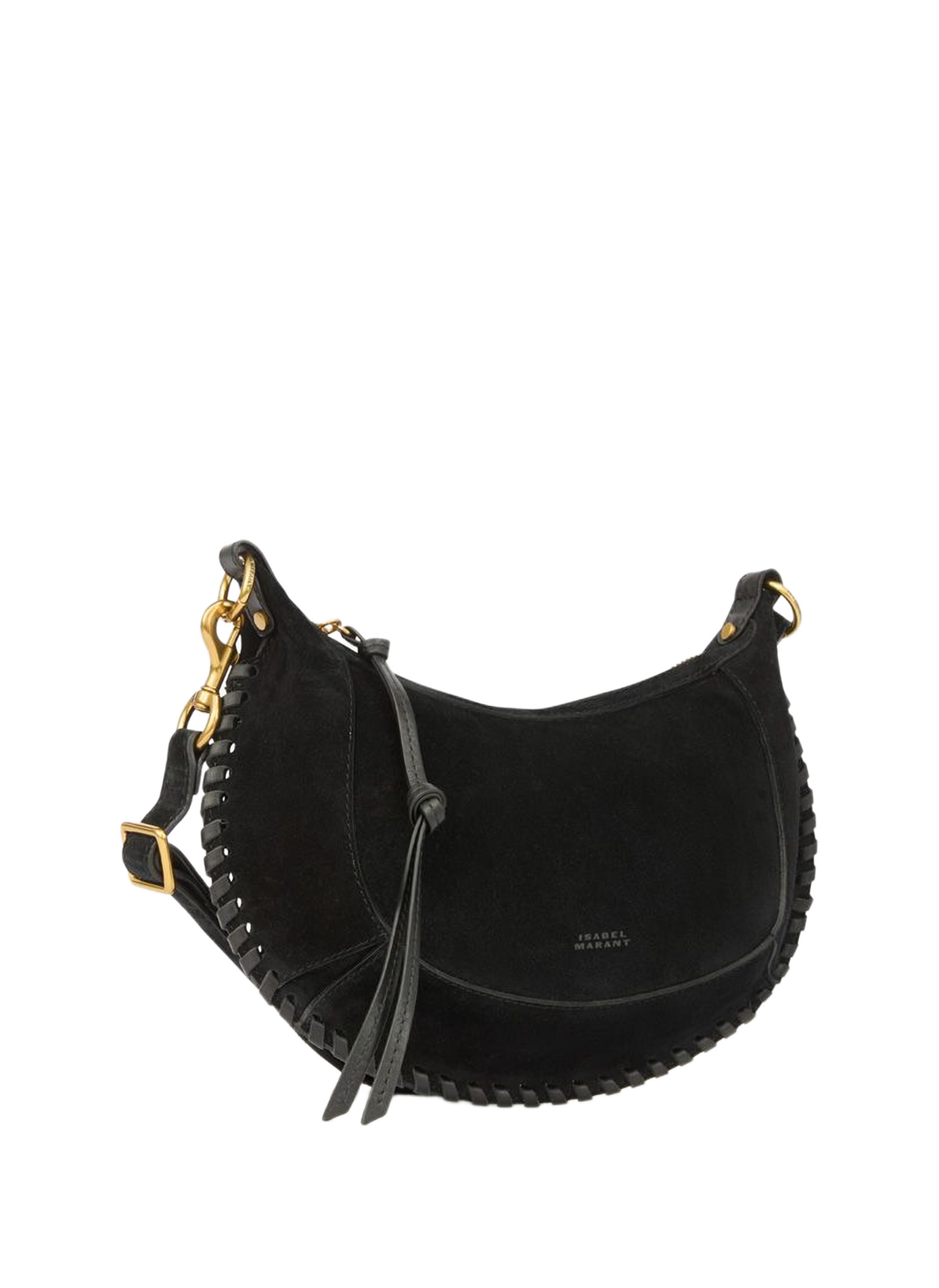 Oskan Moon handbag in braided suede calf leather ISABEL MARANT Black