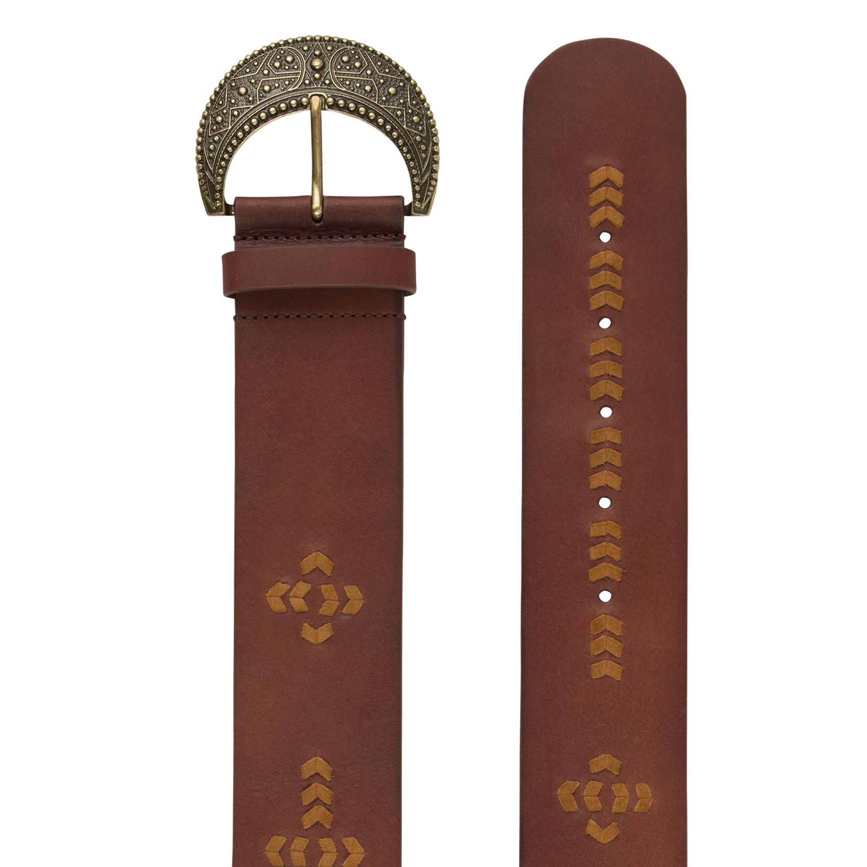 Ceinture à boucle en cuir banha BA&SH Marron