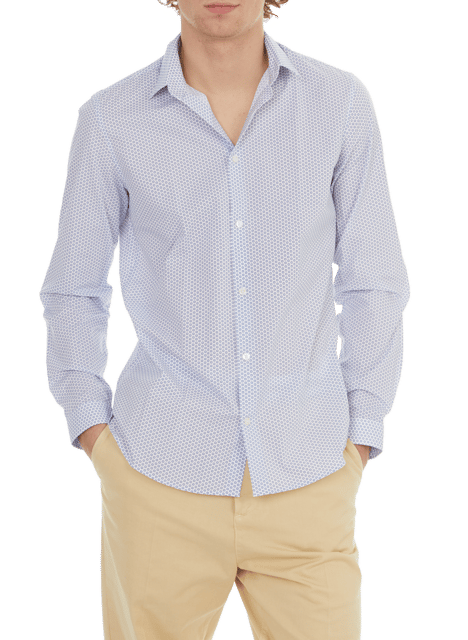 Camicia stampata in cotone AU PRINTEMPS PARIS Blu