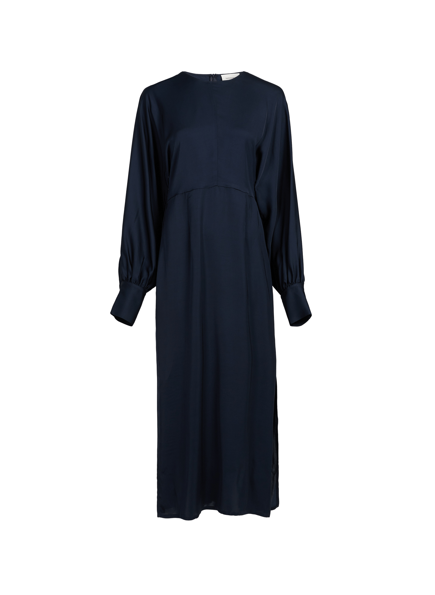 Long dress with round neck SAISON 1865 Blue