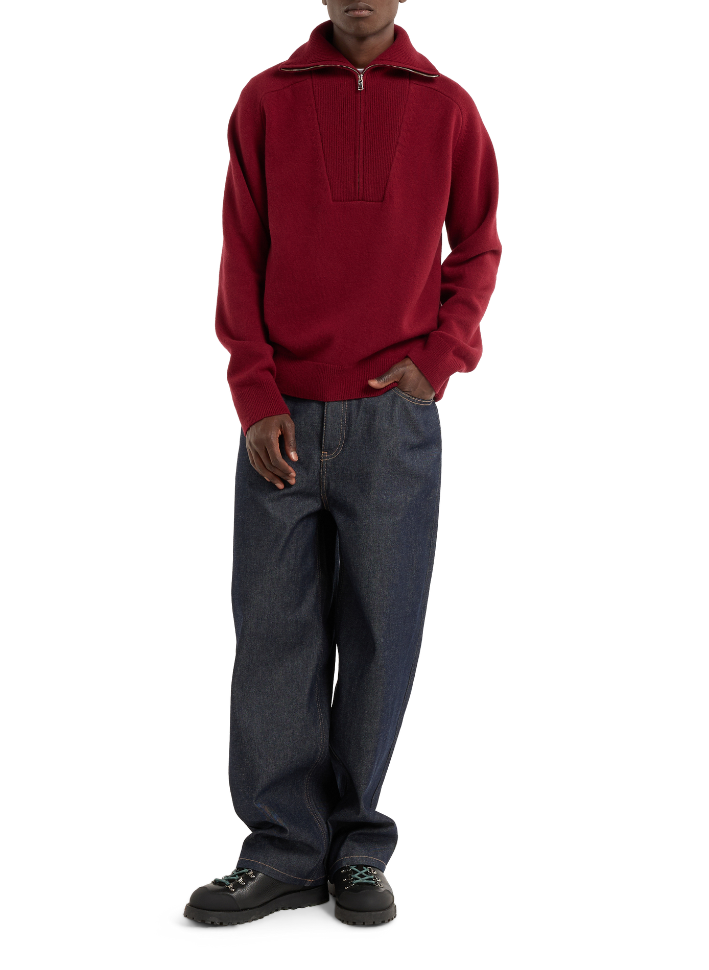 Pullover mit Stehkragen aus Wolle SAISON 1865 Rot