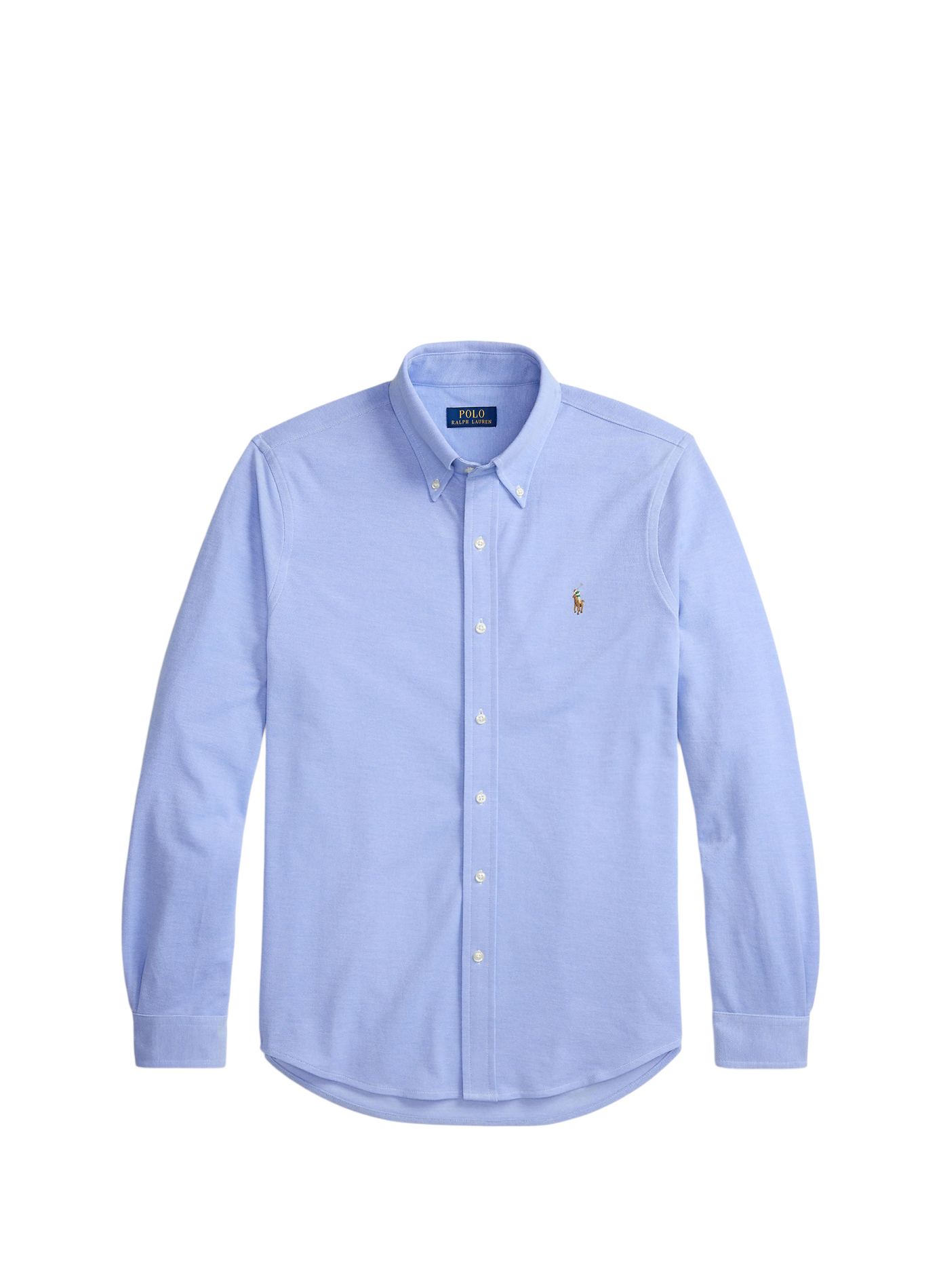 Slim shirt with embroidered logo in cotton POLO RALPH LAUREN Blue