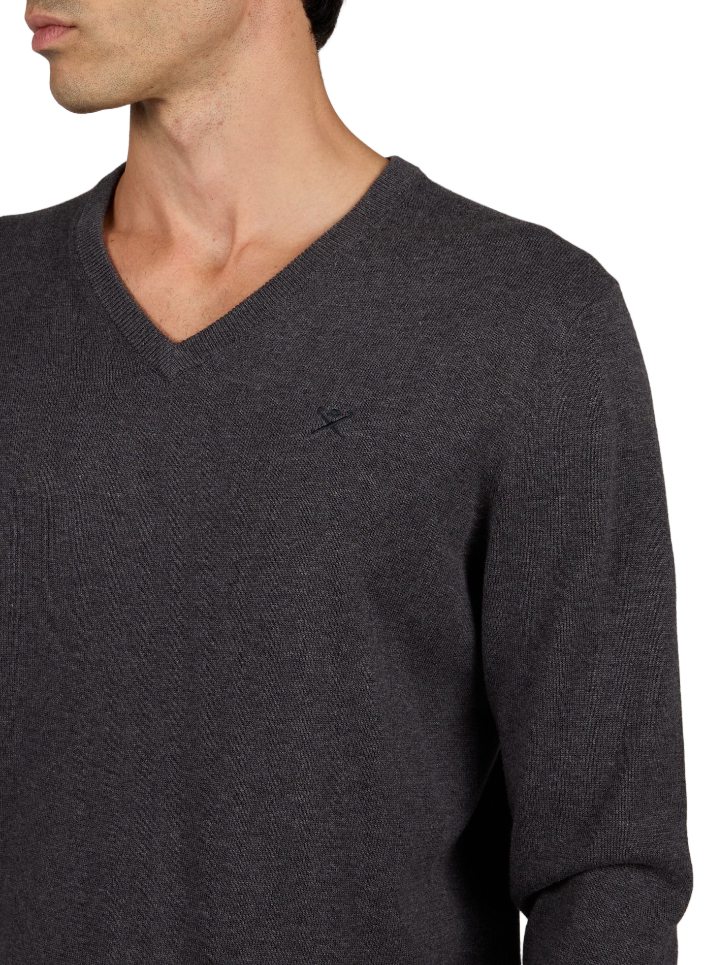 V-Ausschnitt Pullover aus Baumwolle HACKETT Grau
