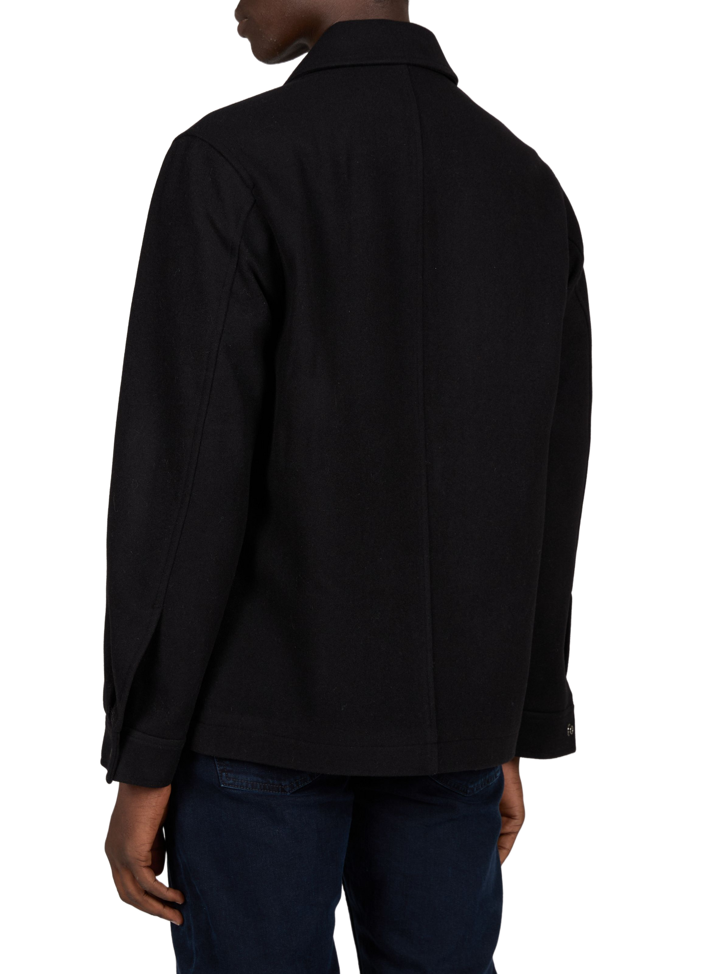 Straight virgin wool overshirt CLOSED Black