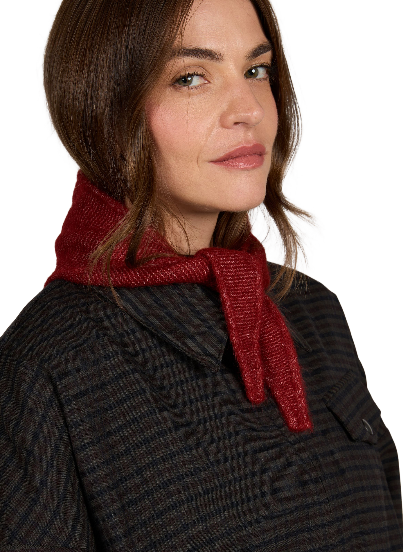 Solid Color Sanor Diamond Scarf SAMSOE SAMSOE Red