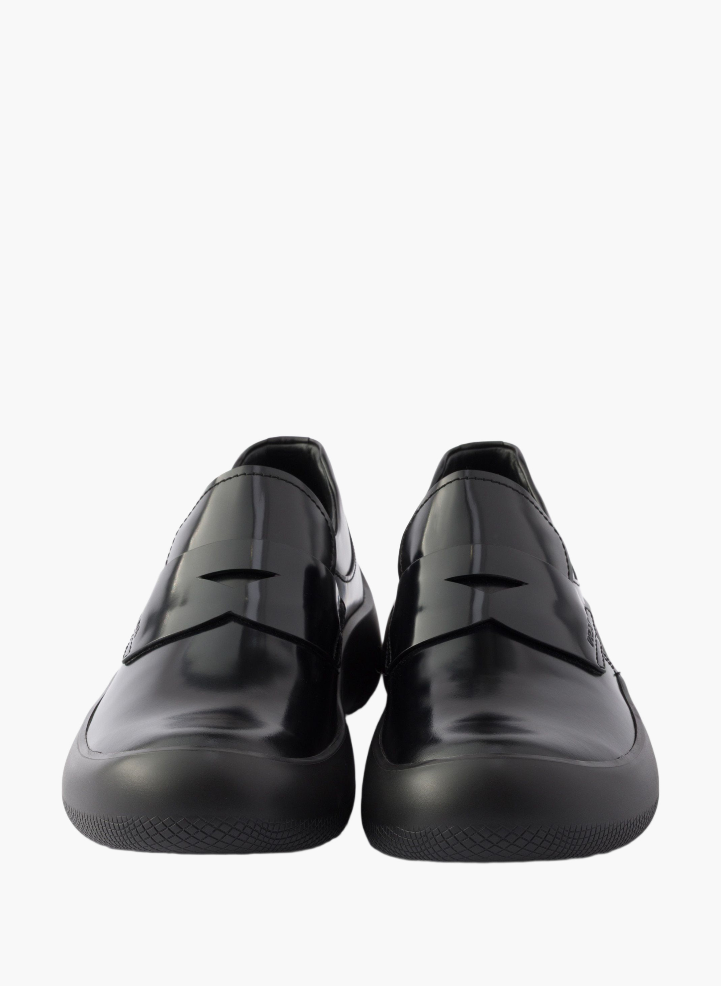 Mocassins en cuir brossé PRADA Noir