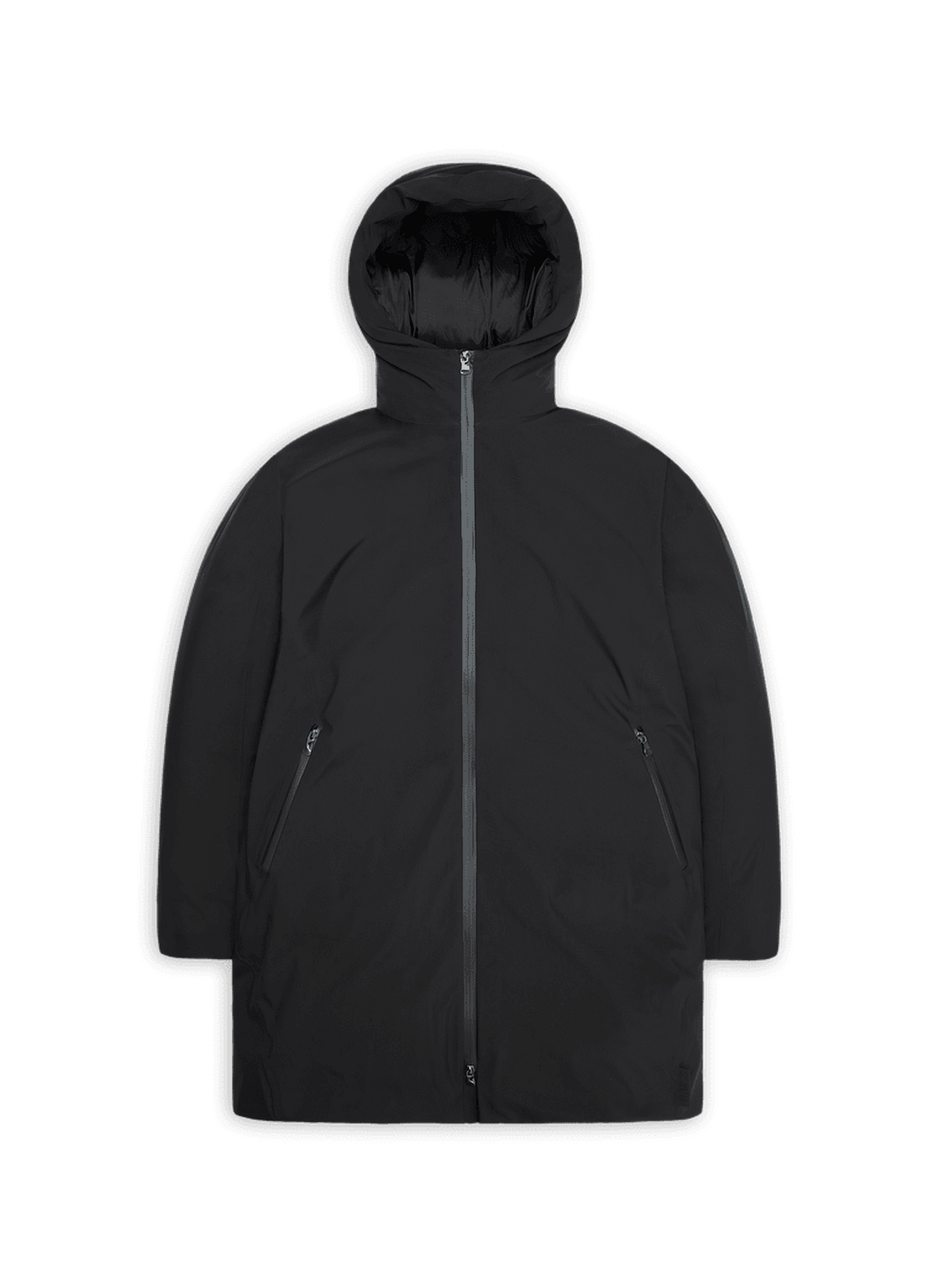 Sarna Long straight hooded parka RAINS Black