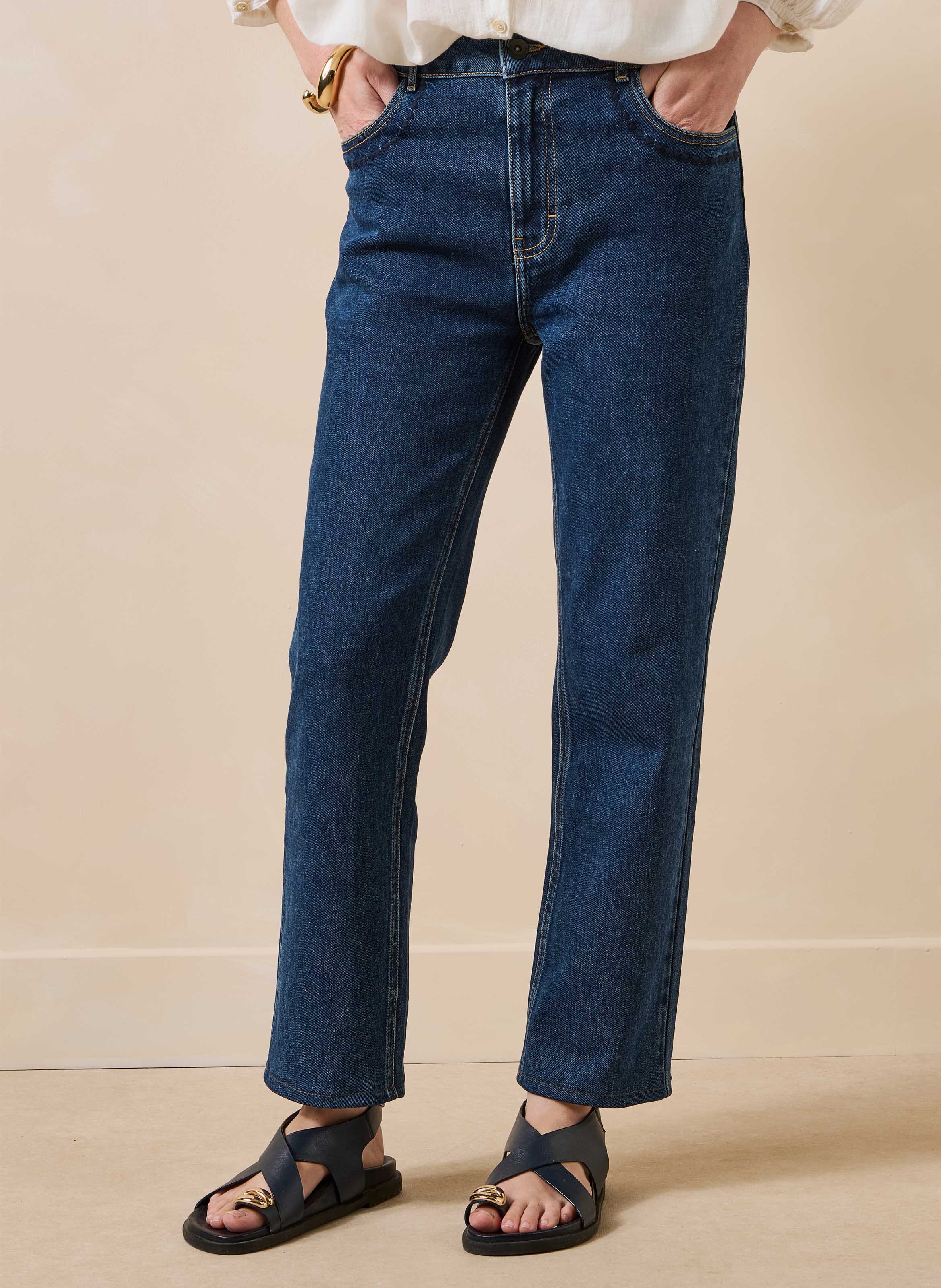 Slim-fitjeans van een biologische katoenmix LA FEE MARABOUTEE Blauw