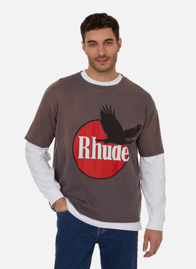 T-shirt imprimé en coton RHUDE