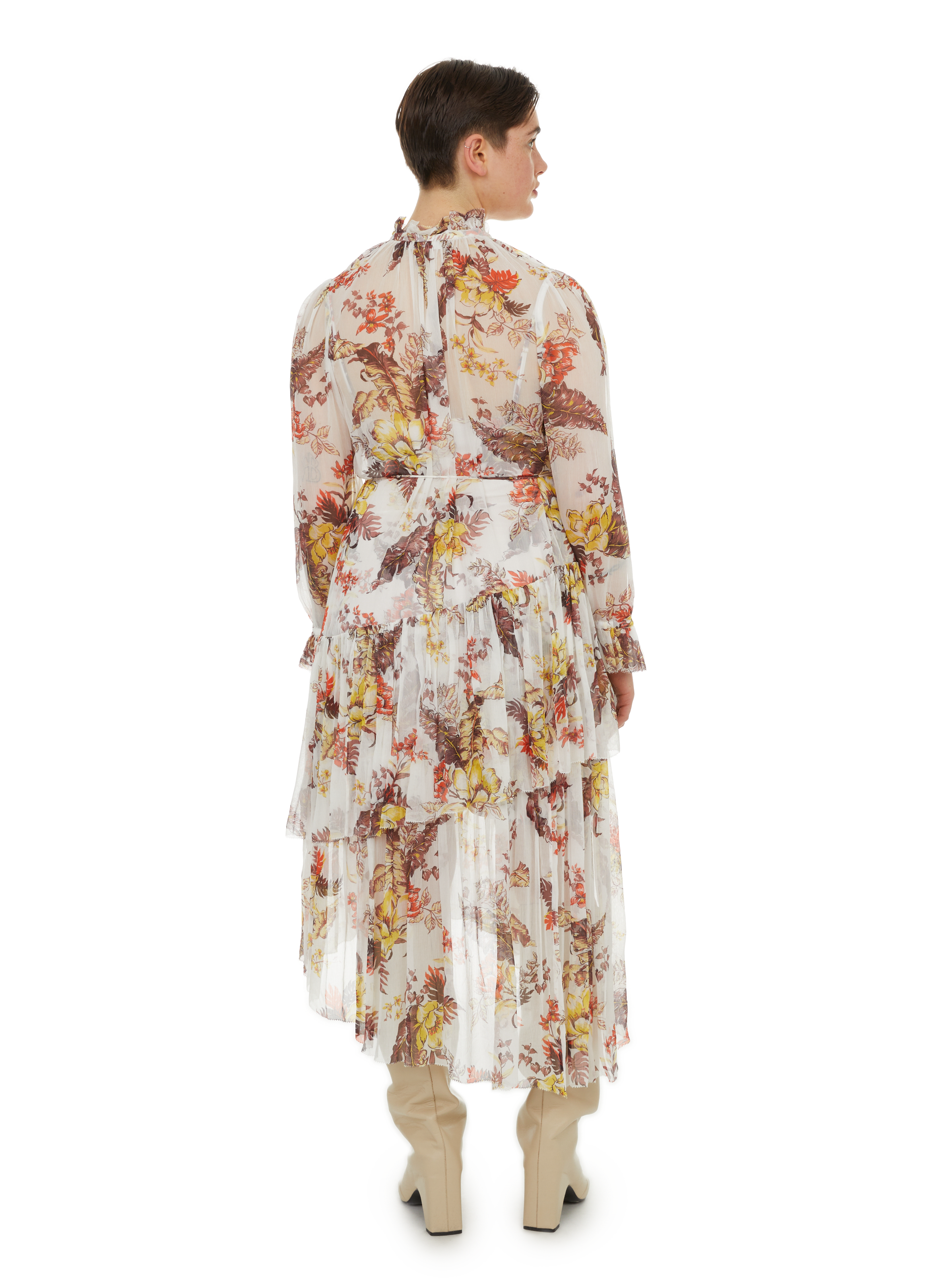 Robe midi imprimée à volant ZIMMERMANN Multicolore