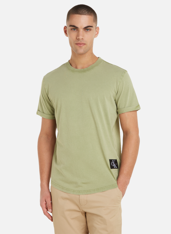 CALVIN KLEIN Plain T-shirt with logo Green